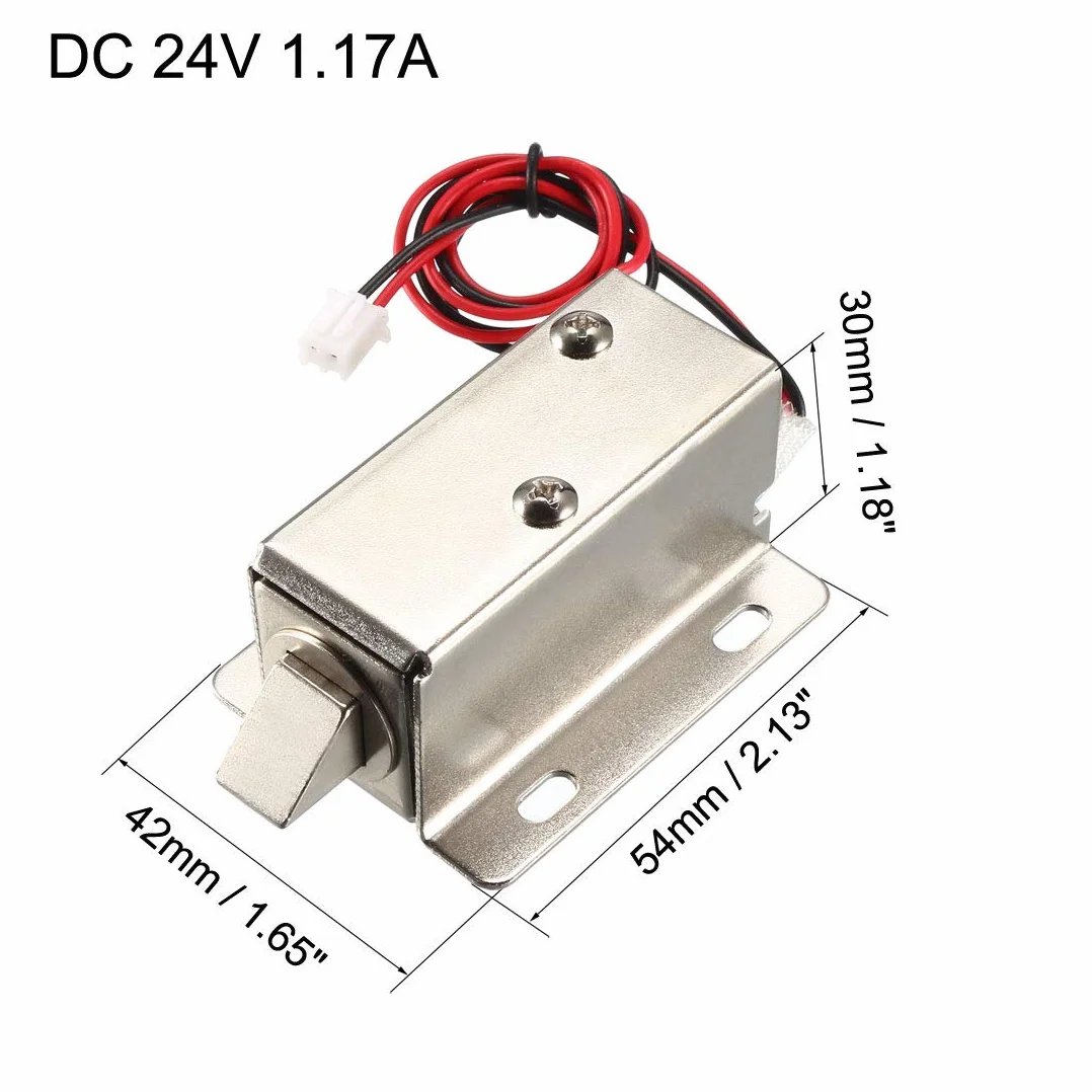 sourcing map DC 24 V 1,17 A 11,4 mm elektromagnetyczna blokada do zamka drzwi