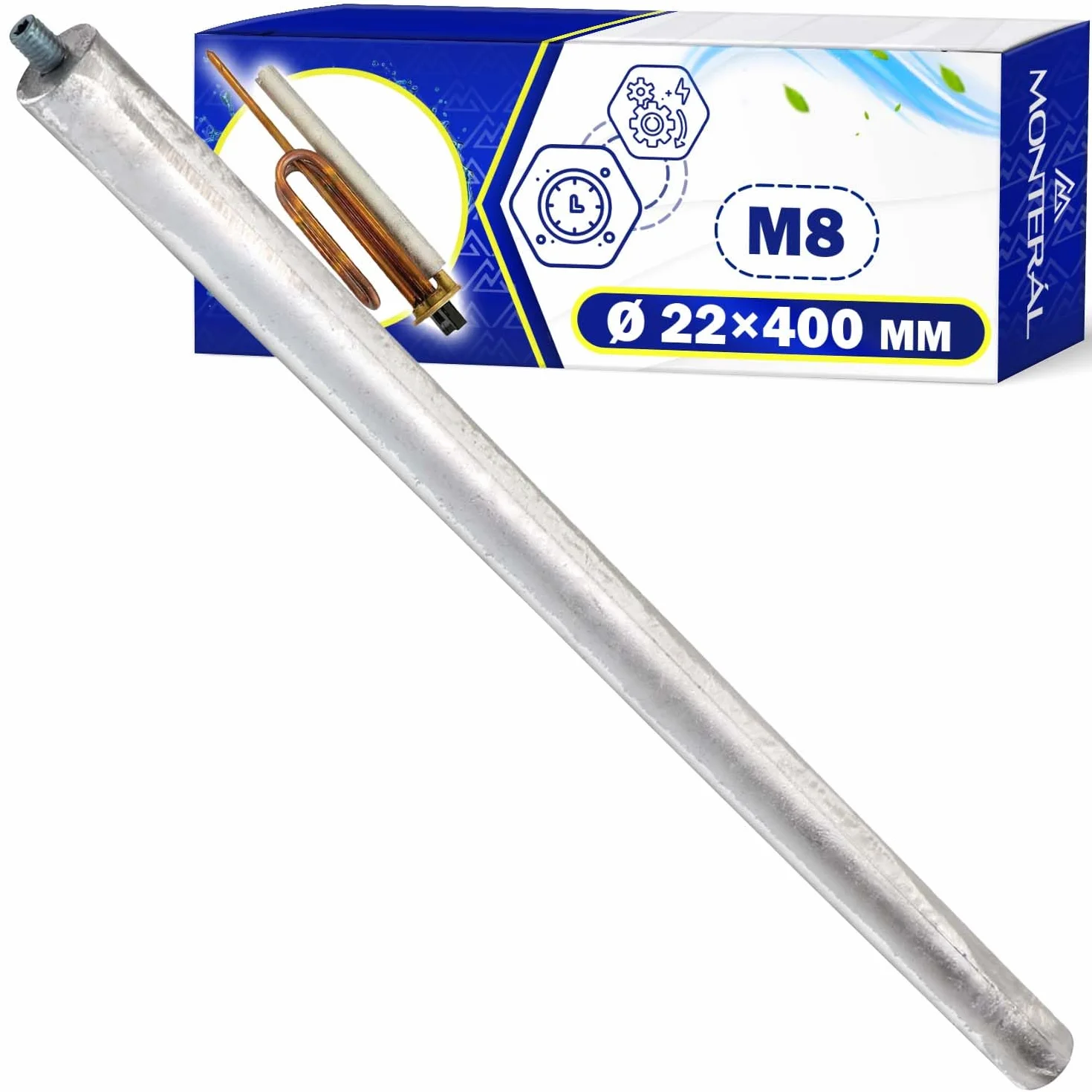 Anoda magnezowa M8 Ø 22x400 mm MONTERAL