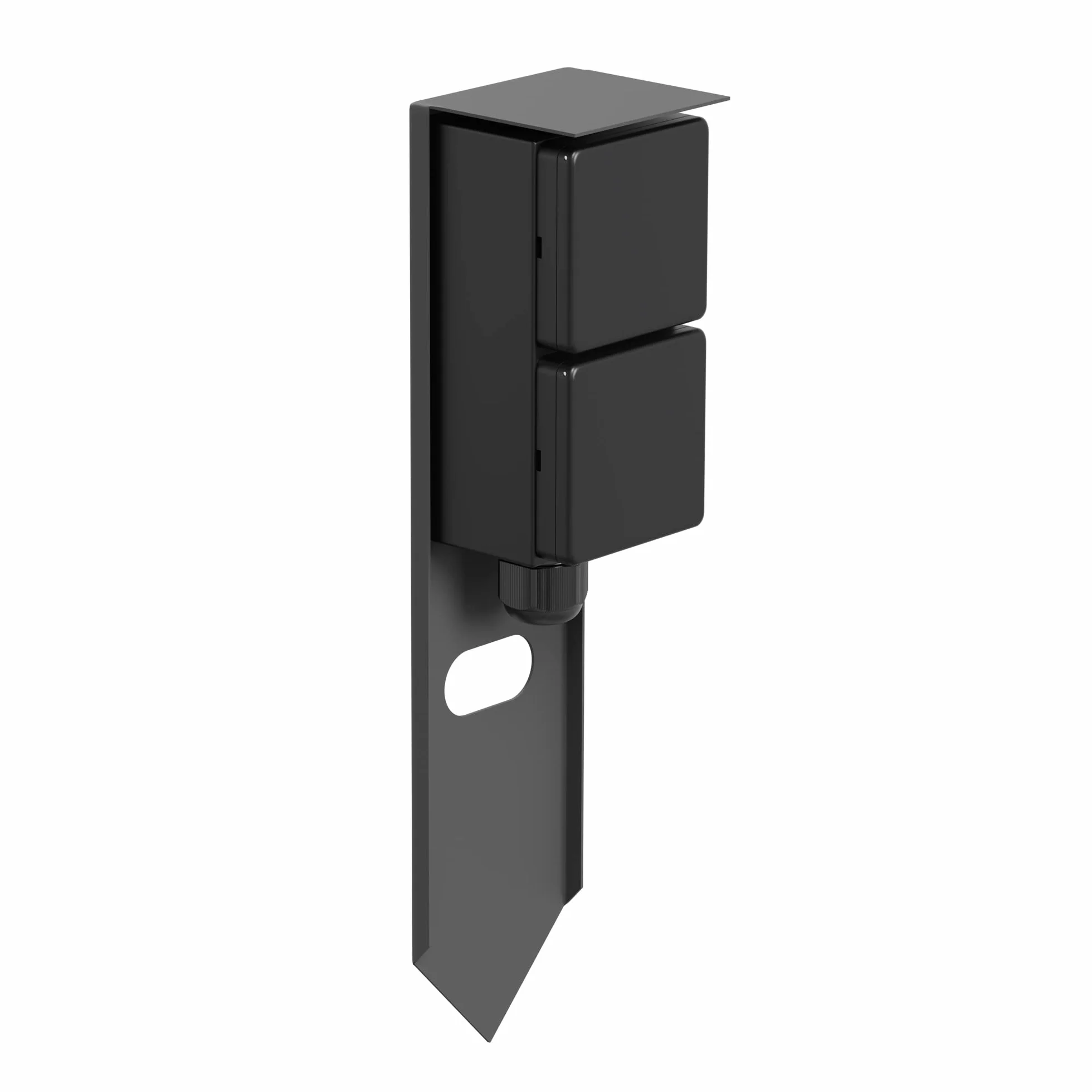 ledscom.de Gniazdo ogrodowe PIWI IP44 2-drożne stal nierdzewna antracyt 30 cm
