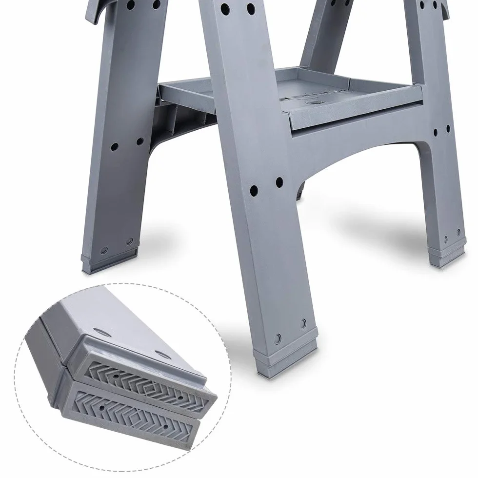 Amazon Basics Kozioł roboczy, składany, stabilny stojak, obciążenie 408 kg, 2 sztuki, szary, pomarańczowy
