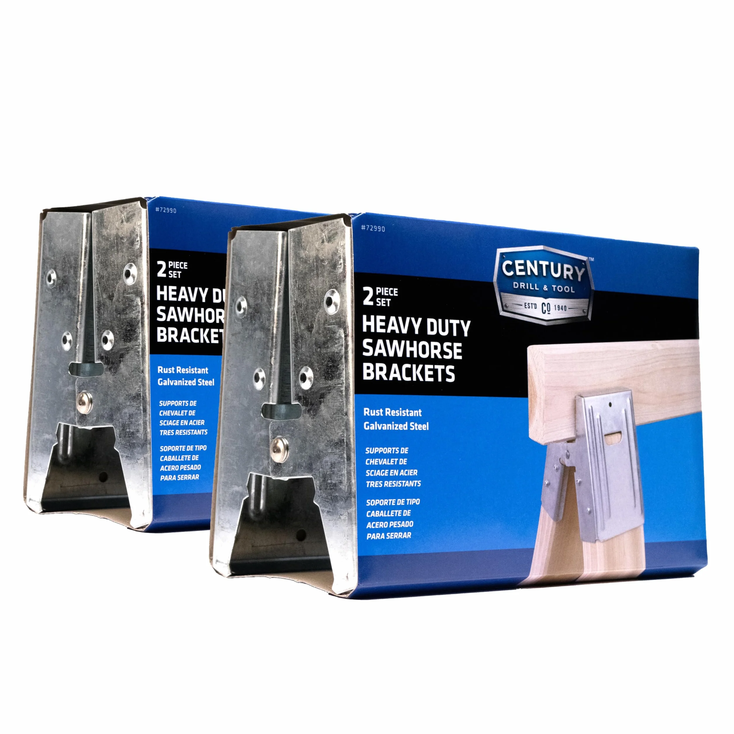 Century Drill & Tool 72994 2x4 Sawhorse Brackets, Galvanized