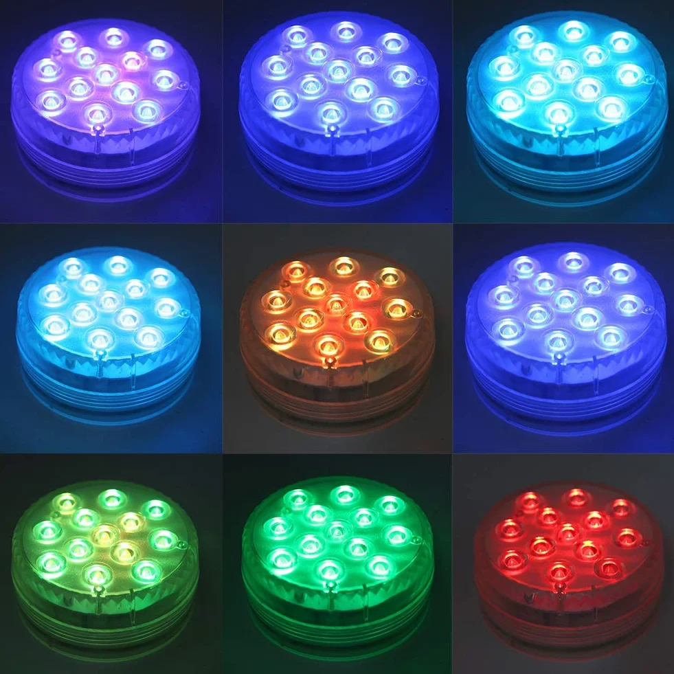 Zanurzalne Oświetlenie LED do Basenu 13 Diod IP68 16 Kolorów z Pilotem
