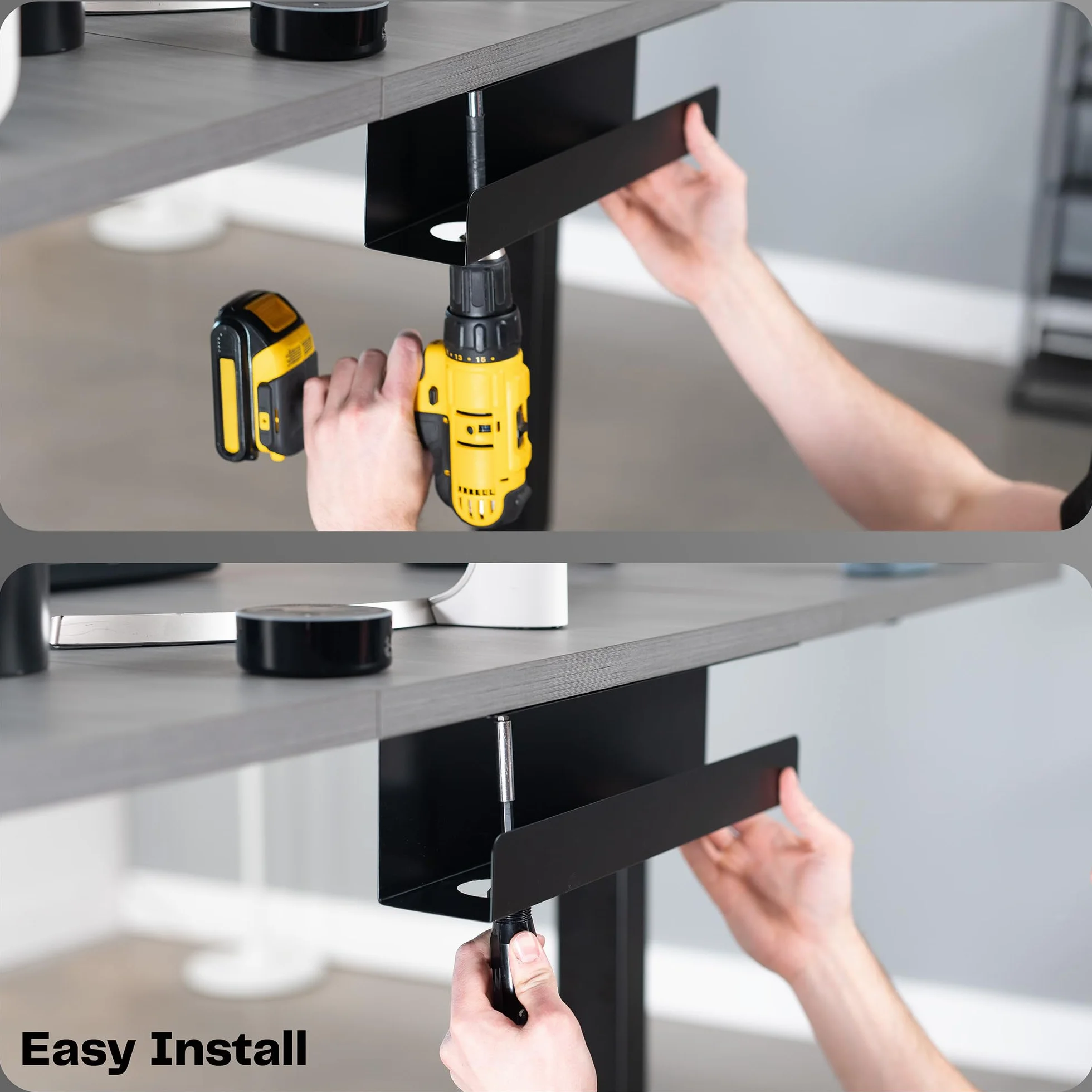 VIVO DESK-AC06-2C Tace do zarządzania kablami 42 cm, czarne, 2 szt