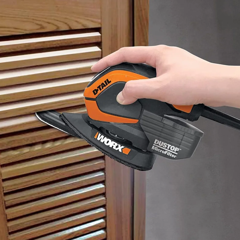 WORX WX648 szlifierka 65 W 230 V ergonomiczna ręczna Duststop mikrofiltr