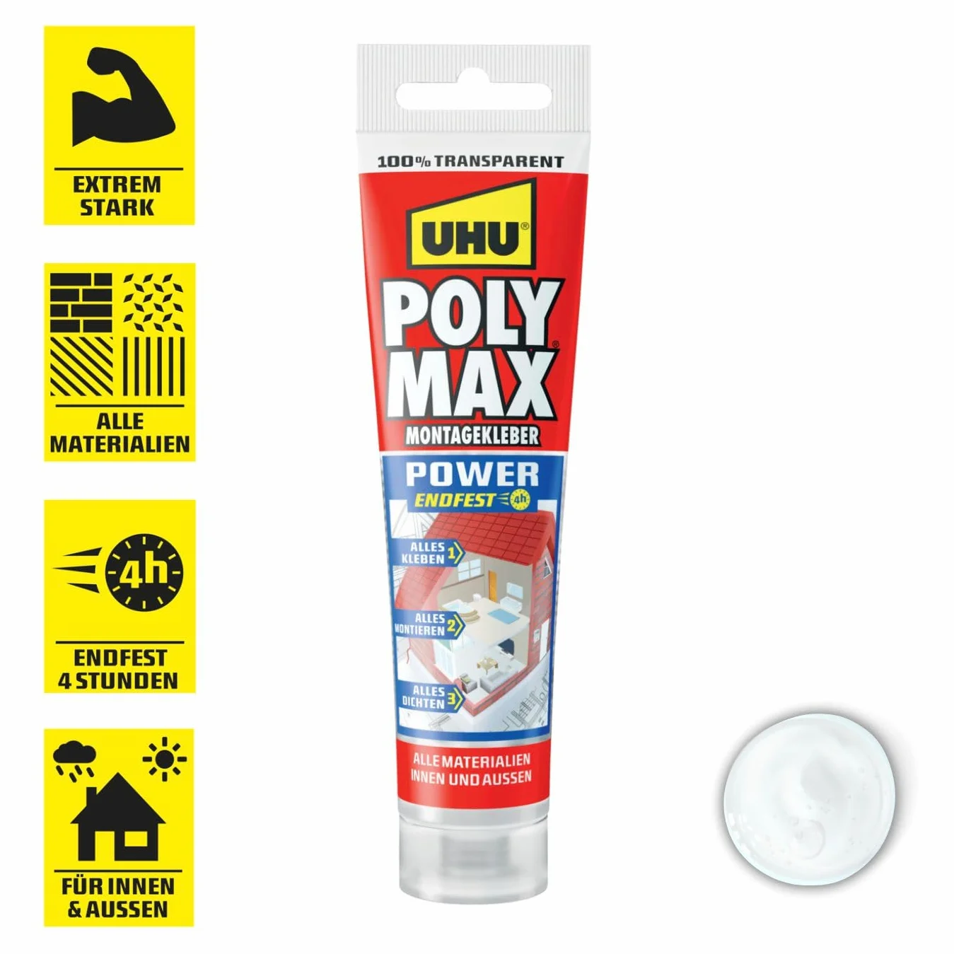 Uhu Poly Max Klej Montażowy Przezroczysty 115 g