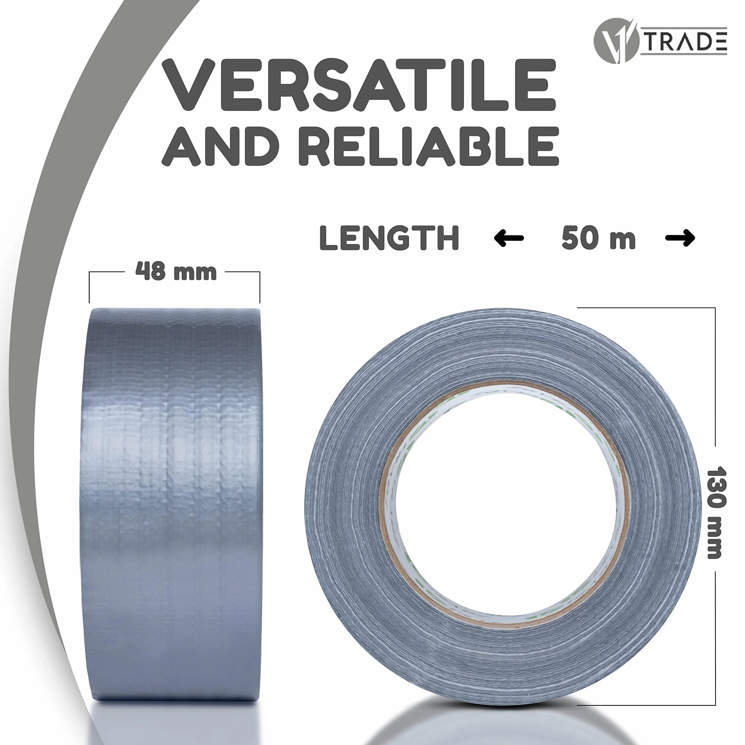 Taśma klejąca pancerna srebrna 48 mm x 50 m Duct Tape 2 sztuki