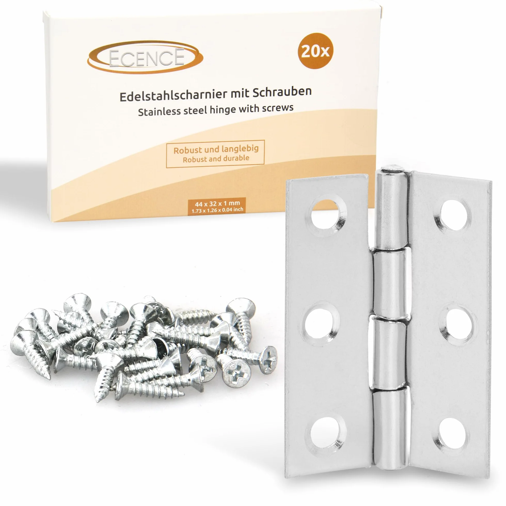 Zawias ze stali nierdzewnej 44x32x1mm ECENCE mały składany minii