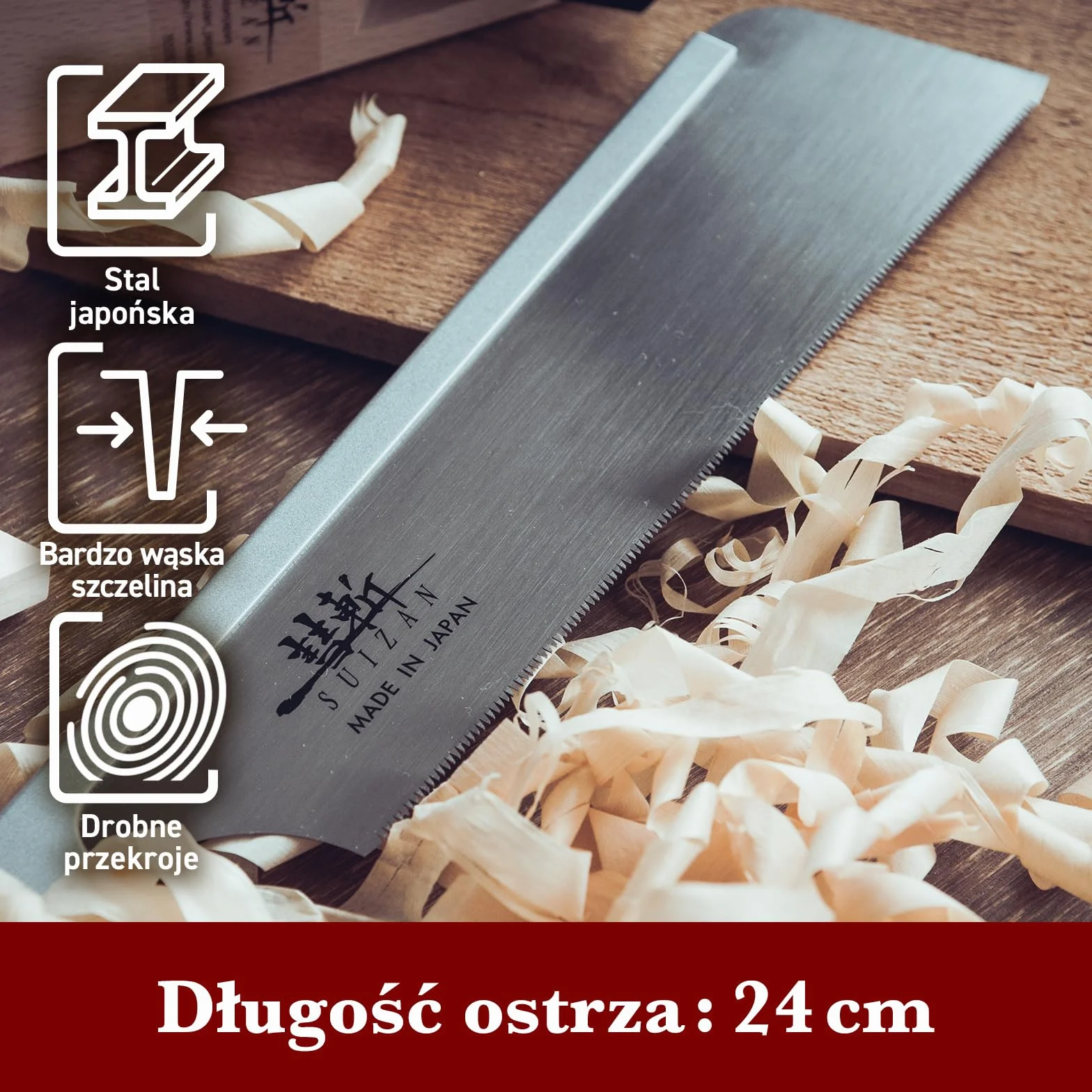 SUIZAN Dozuki Japońska piła ręczna 240mm do drewna