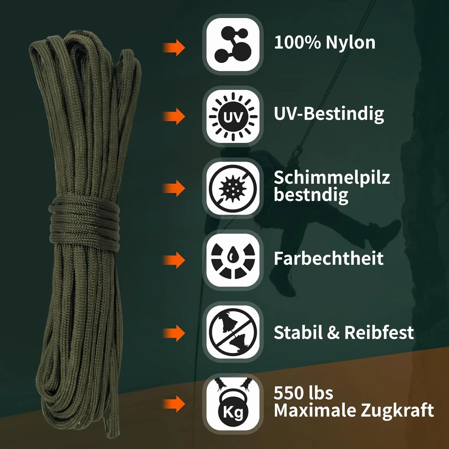 40 m Paracord 4 mm, 4 sznurki 4 mm nylonowe liny, 7 rdzeni