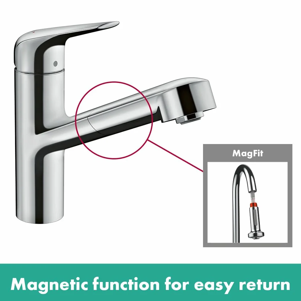 hansgrohe Focus M42 Jednouchwytowa bateria kuchenna 150 wyciągana wylewka chrom