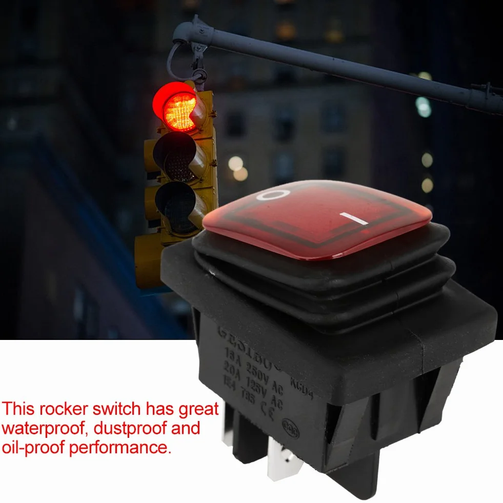 4-częściowy przełącznik z lampką kontrolną, przełącznik kołyskowy SPST ON-OFF, panel przełączników 230 V 4 pin 2 pin, mini przełącznik kierunkowskazów łodzi czerwona zielona