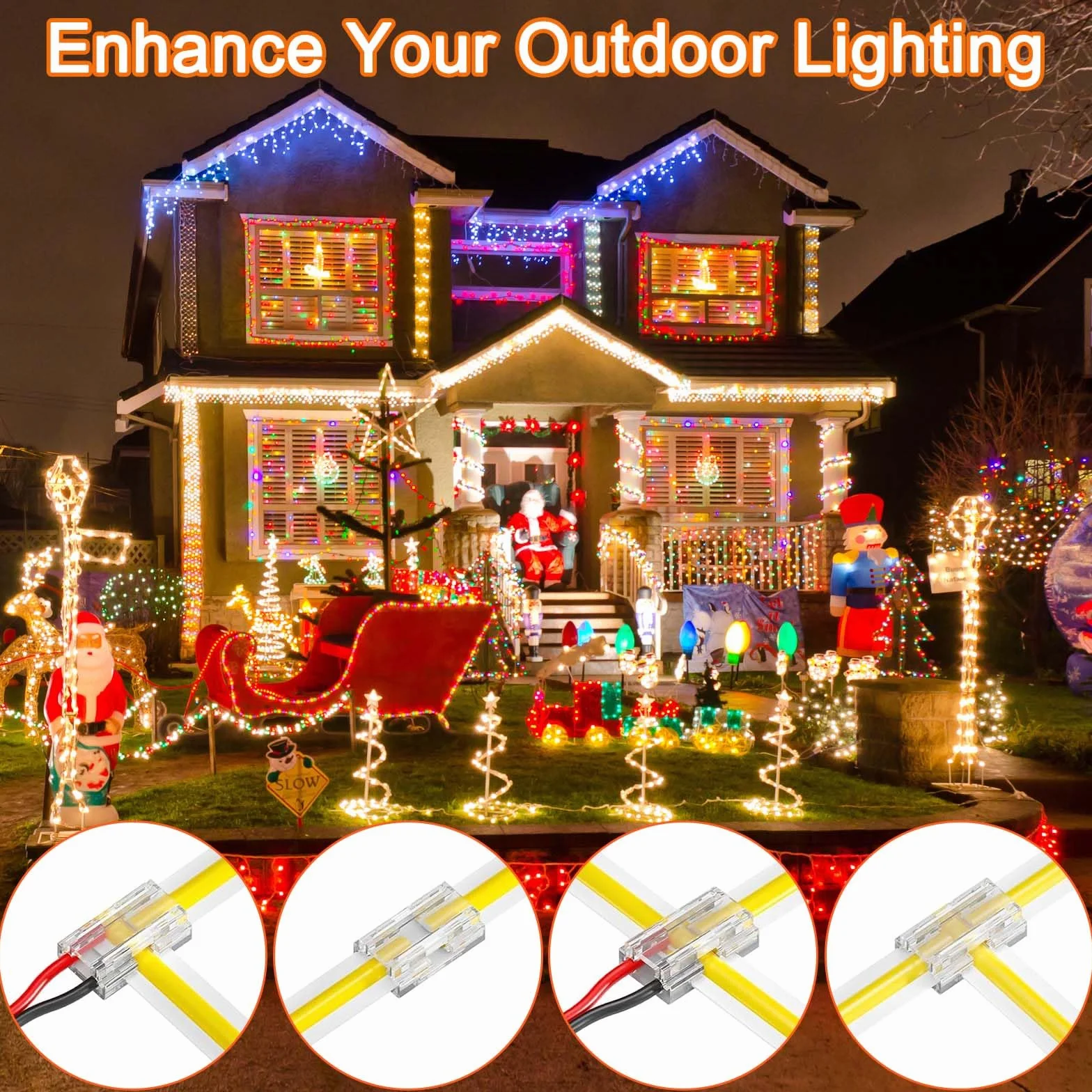 Złącze LED 8 mm 2-biegunowe COB/SMD 2 piny bezlutownicze 20 sztuk