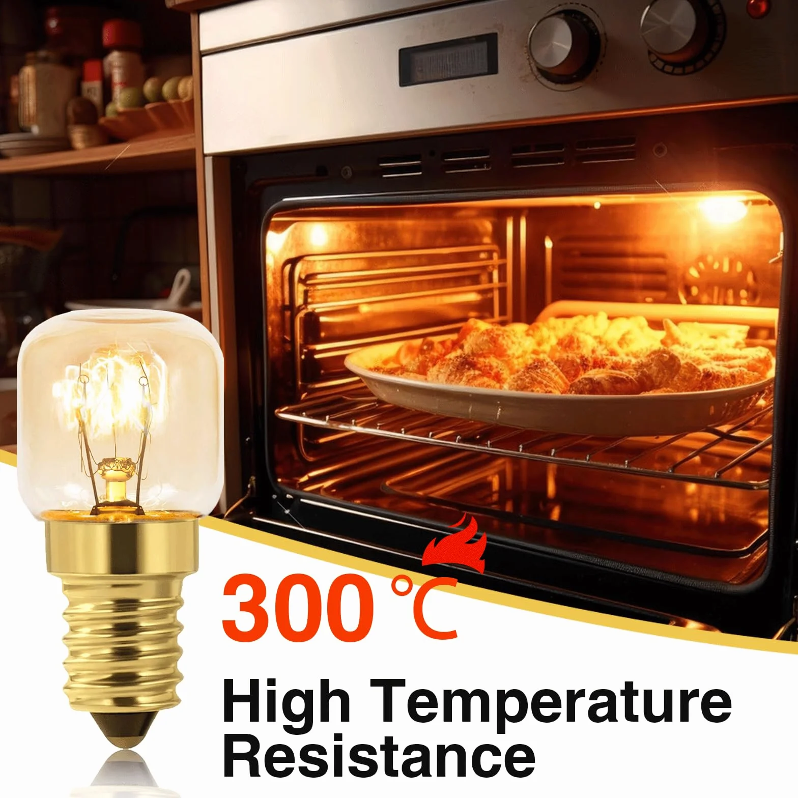 Ściemnialna żarówka piekarnika E14 2700K 160 lumenów odporna na temperaturę 300°C 5 sztuk