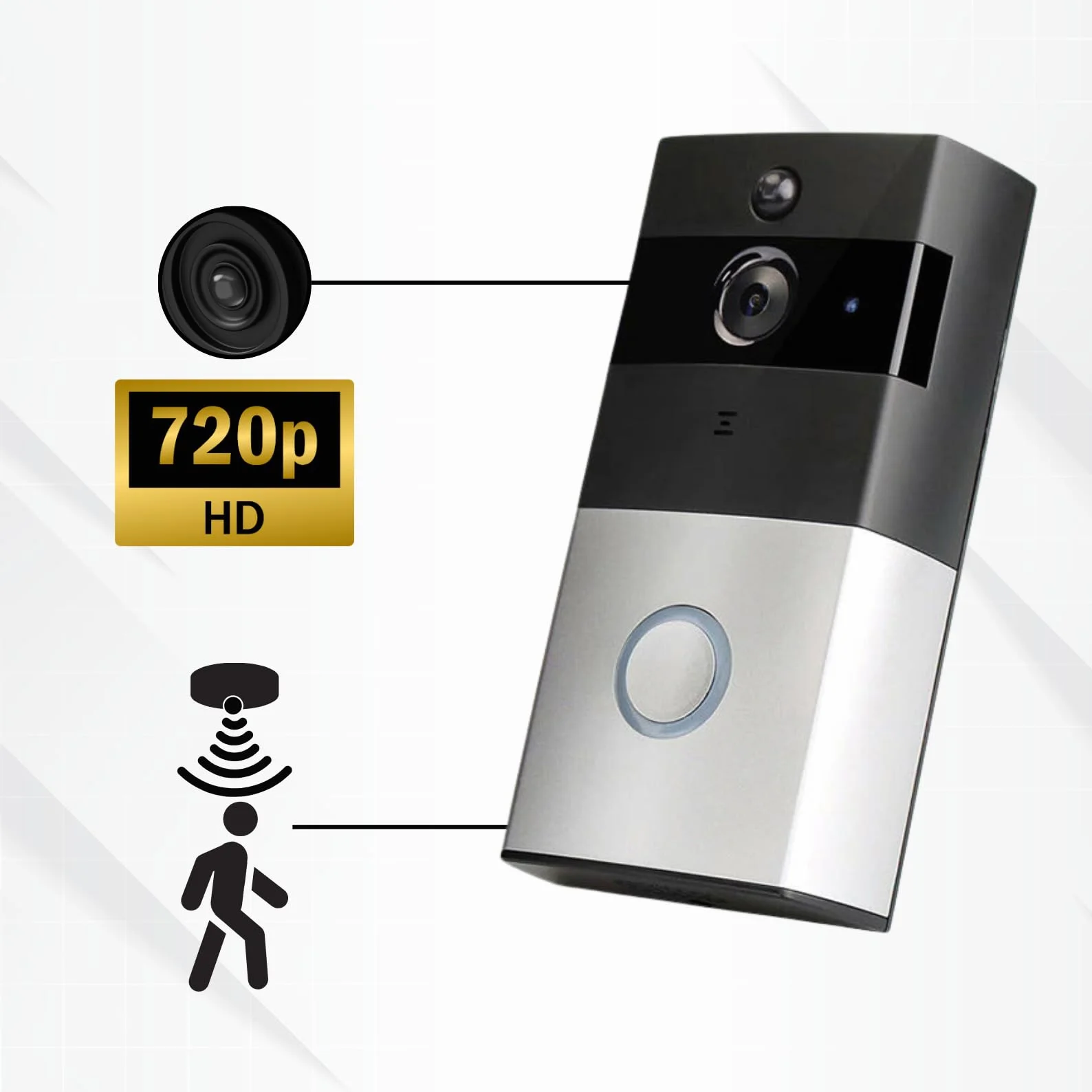 Home>it® dzwonek do drzwi z Wi-Fi i aplikacją – kamera HD 720p, widoczność w nocy, dwukierunkowe audio, wykrywanie ruchu, widok na żywo, ochrona przed kradzieżą