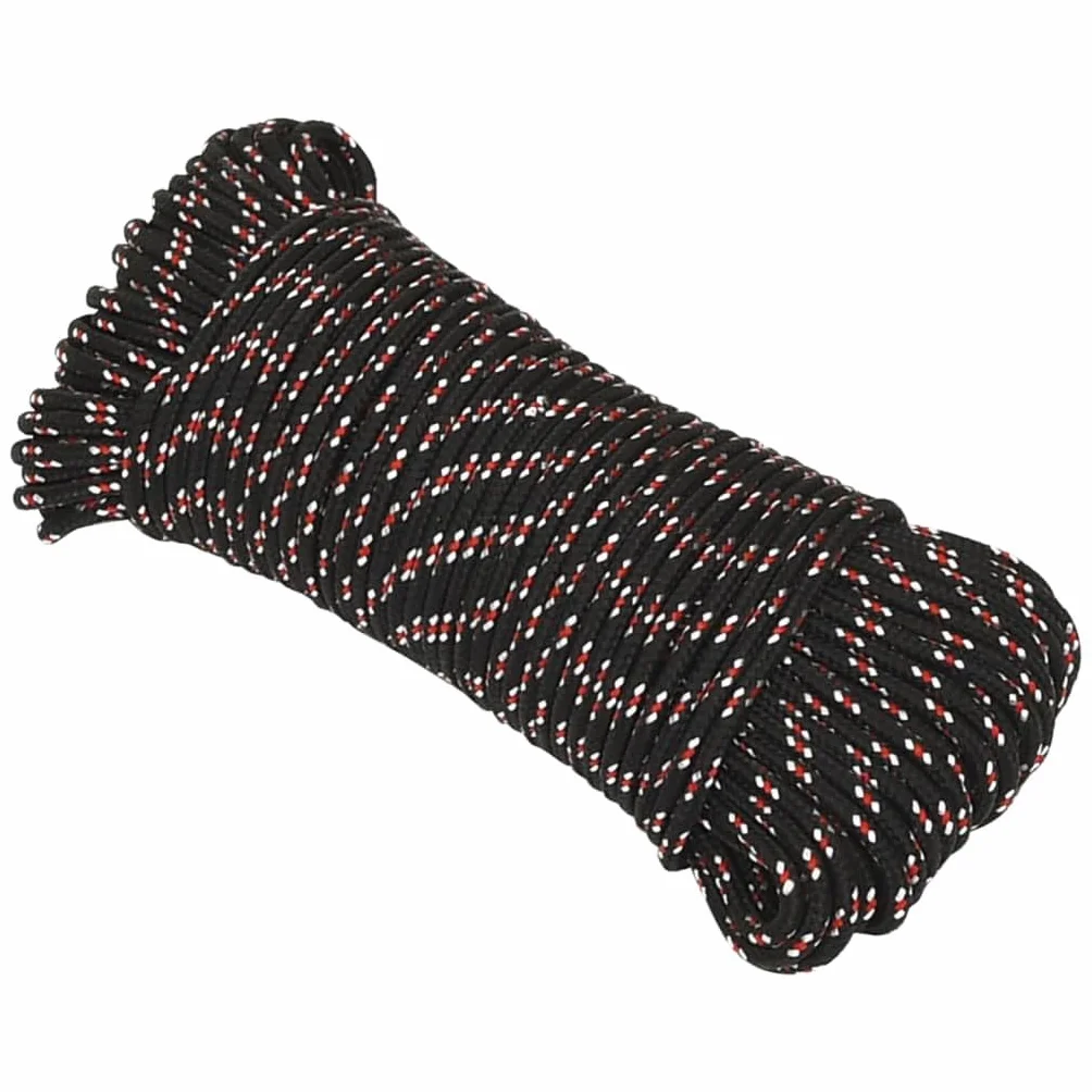 Lina do łodzi czarna 4 mm 25 m polipropylen