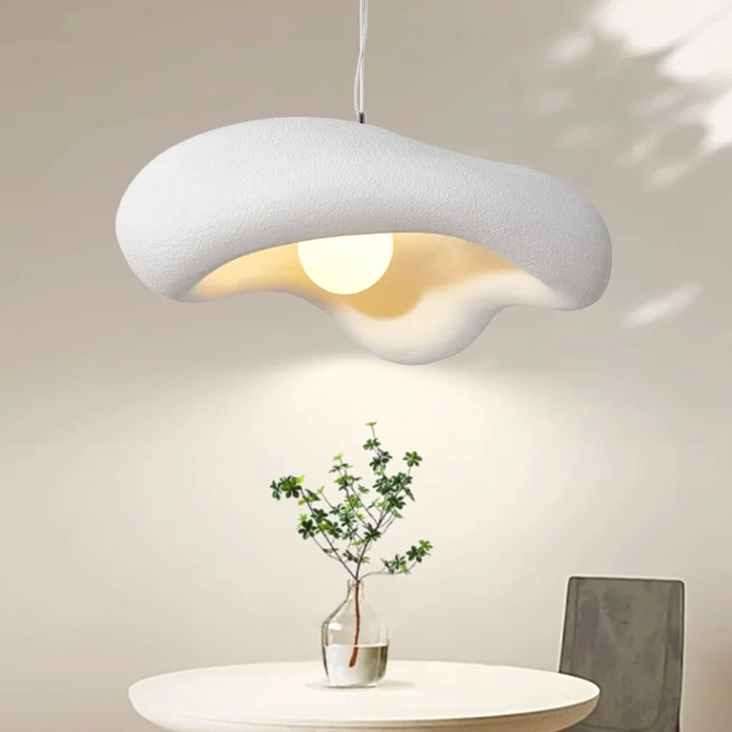Nordycki Żyrandol Wabi-Sabi Lampa Wisząca Kwiatowa E27 Biały 60cm
