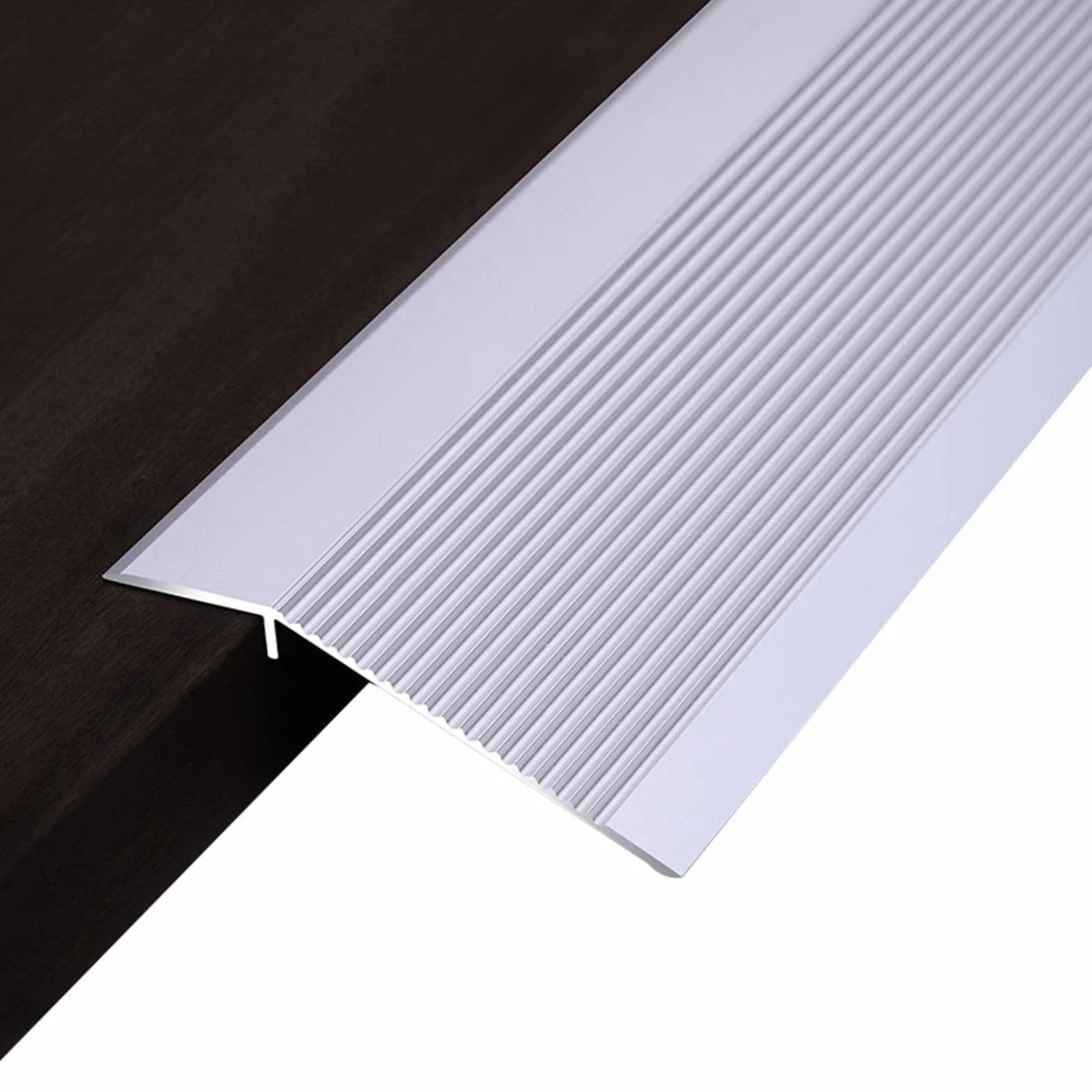 WORDFUN Aluminiowa listwa progowa 89 cm, skośna rampa krawędziowa do przejścia podłogi drewno/płytki, wysokość 1-4 cm