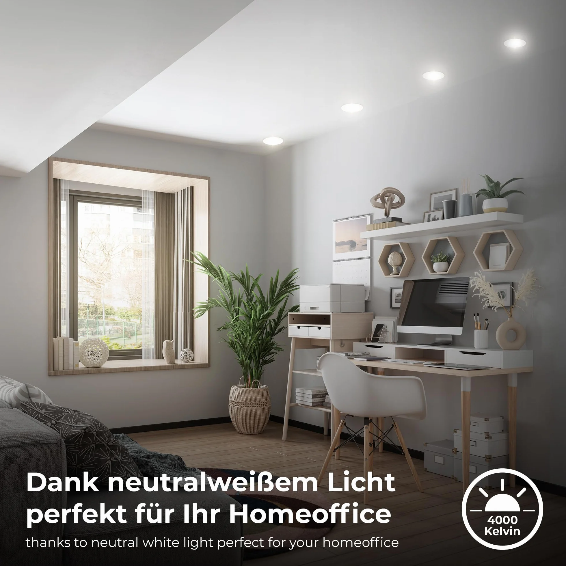 B.K.Licht Zestaw 6 reflektorów LED do zabudowy 230V IP44 85x25mm