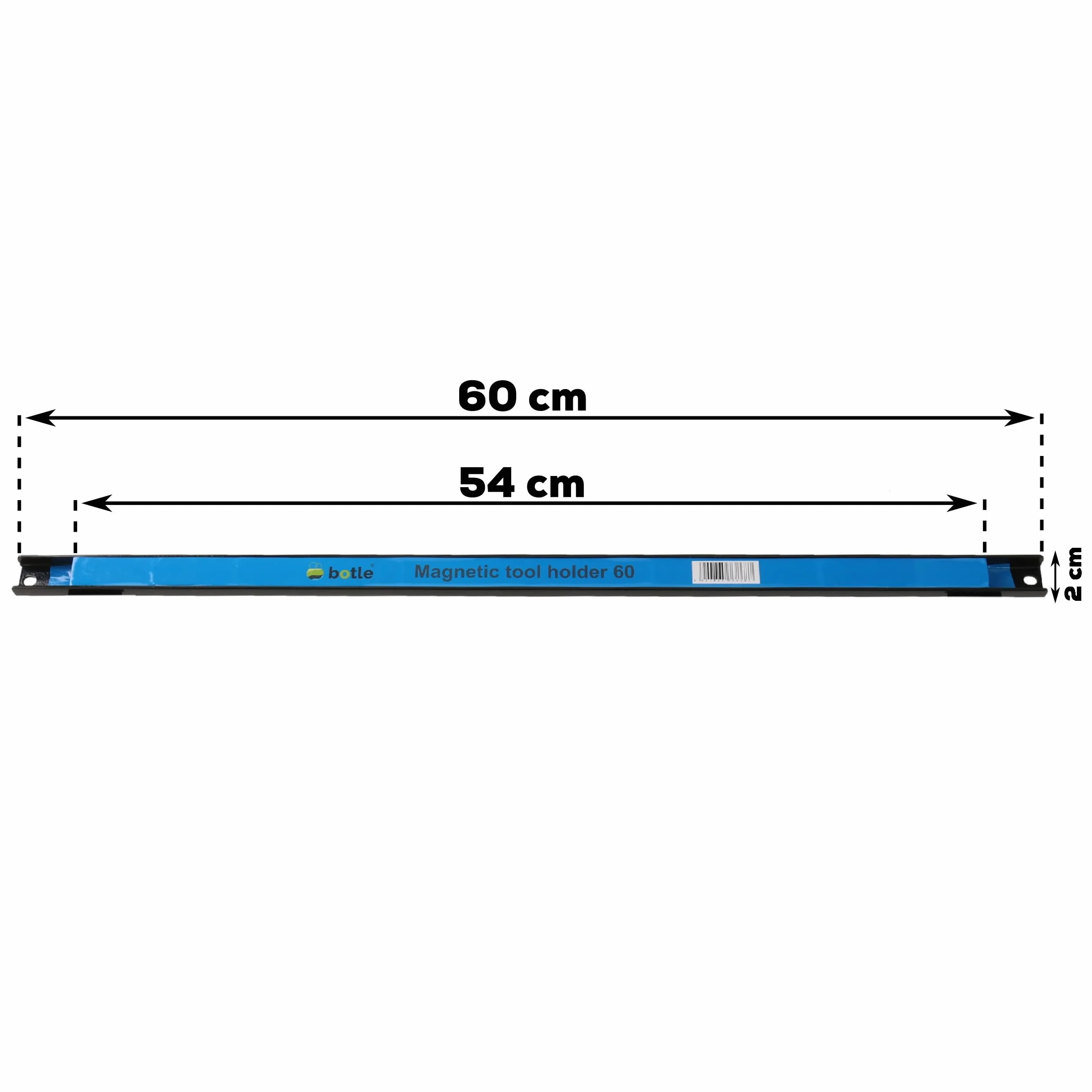 Listwa magnetyczna na narzędzia 60 cm, czarny, mocny magnes, z otworami do mocowania