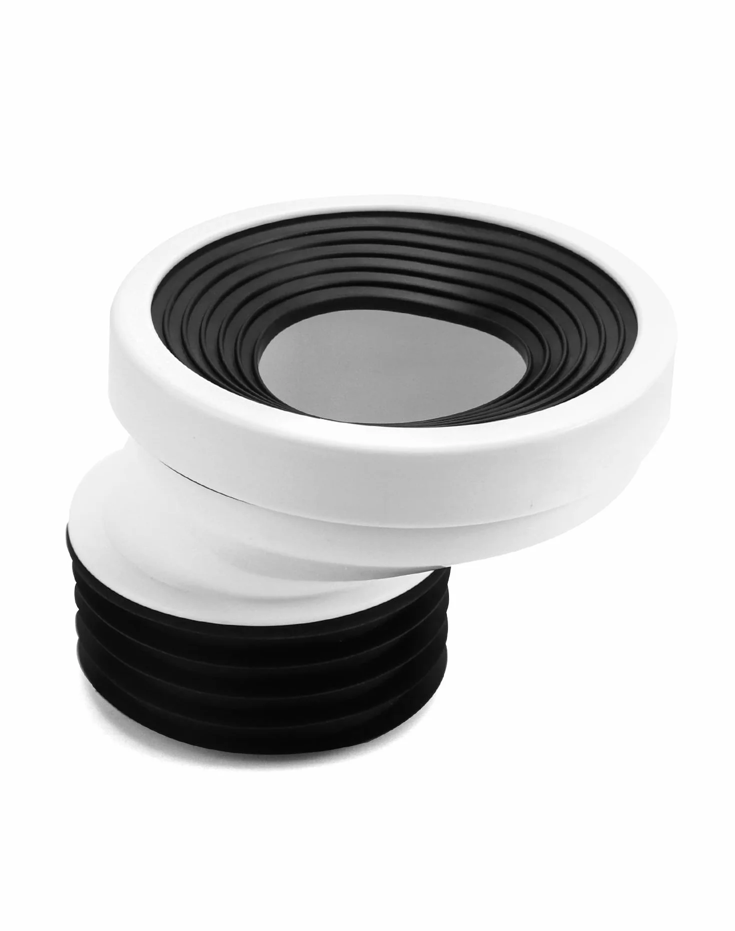 QWORK 50 mm przesunięcie rury przyłączeniowej do WC, tworzywo sztuczne białe