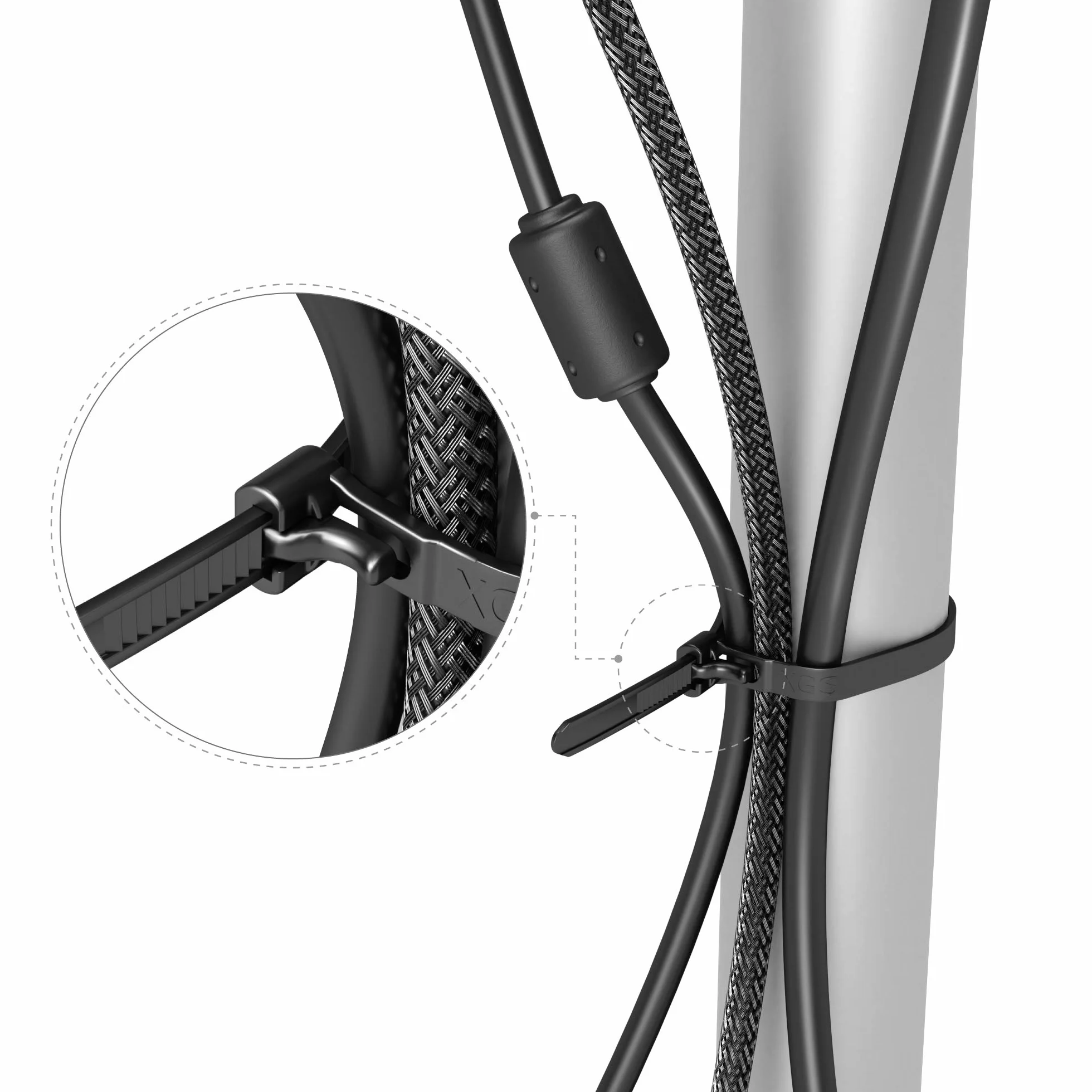 KabelDirekt TOP Series opaski kablowe wielokrotnego użytku 100-200 mm 3×40 szt. czarny
