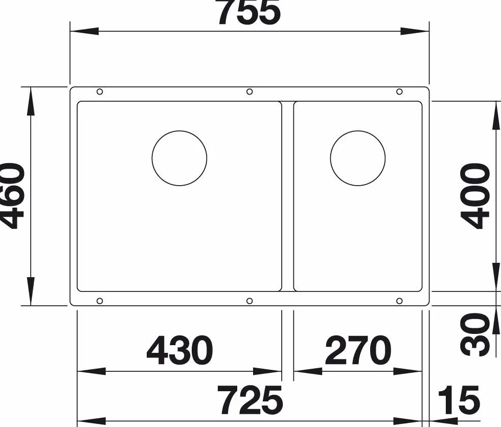 BLANCO SUBLINE 430/270-U zlewozmywak granitowy
