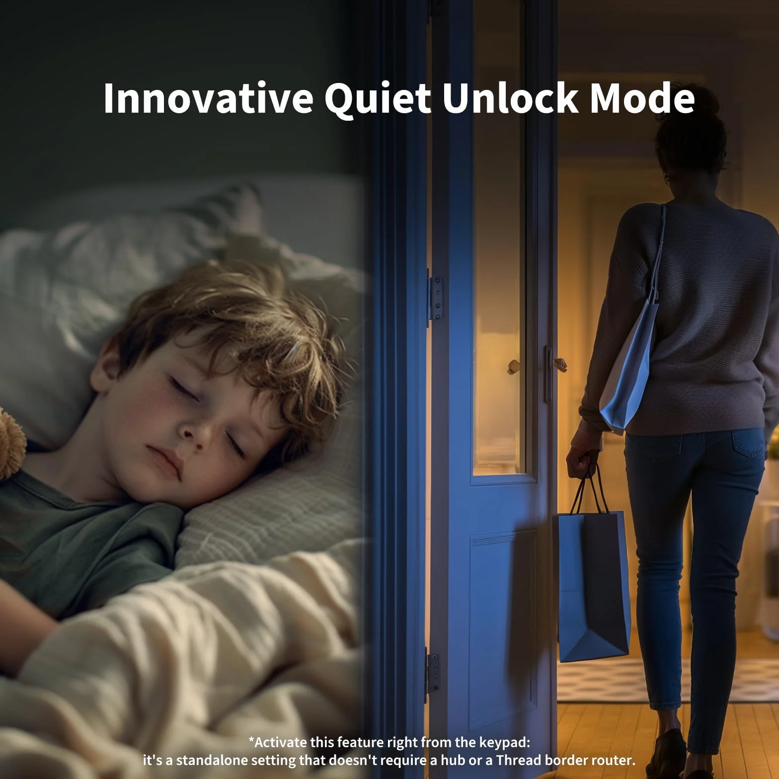 Aqara Inteligentny Zamek U200 (w zestawie klawiatura na odcisk palca), Matter over Thread, Apple Home Key i Akumulatorem, Obsługuje Apple Home, Google, Alexa i SmartThings, Czarny