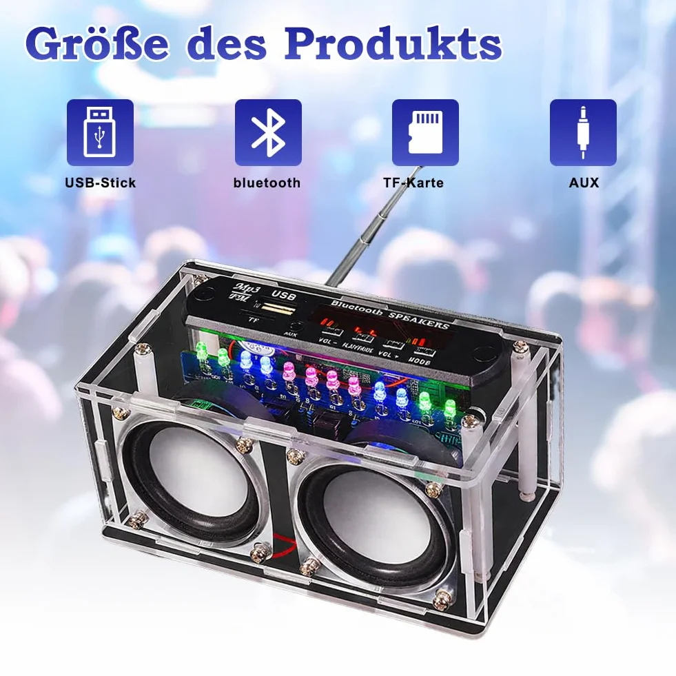 Zestaw do lutowania elektronicznego głośnik Bluetooth radio FM nagrywanie głosu odtwarzacz muzyki pilot LED