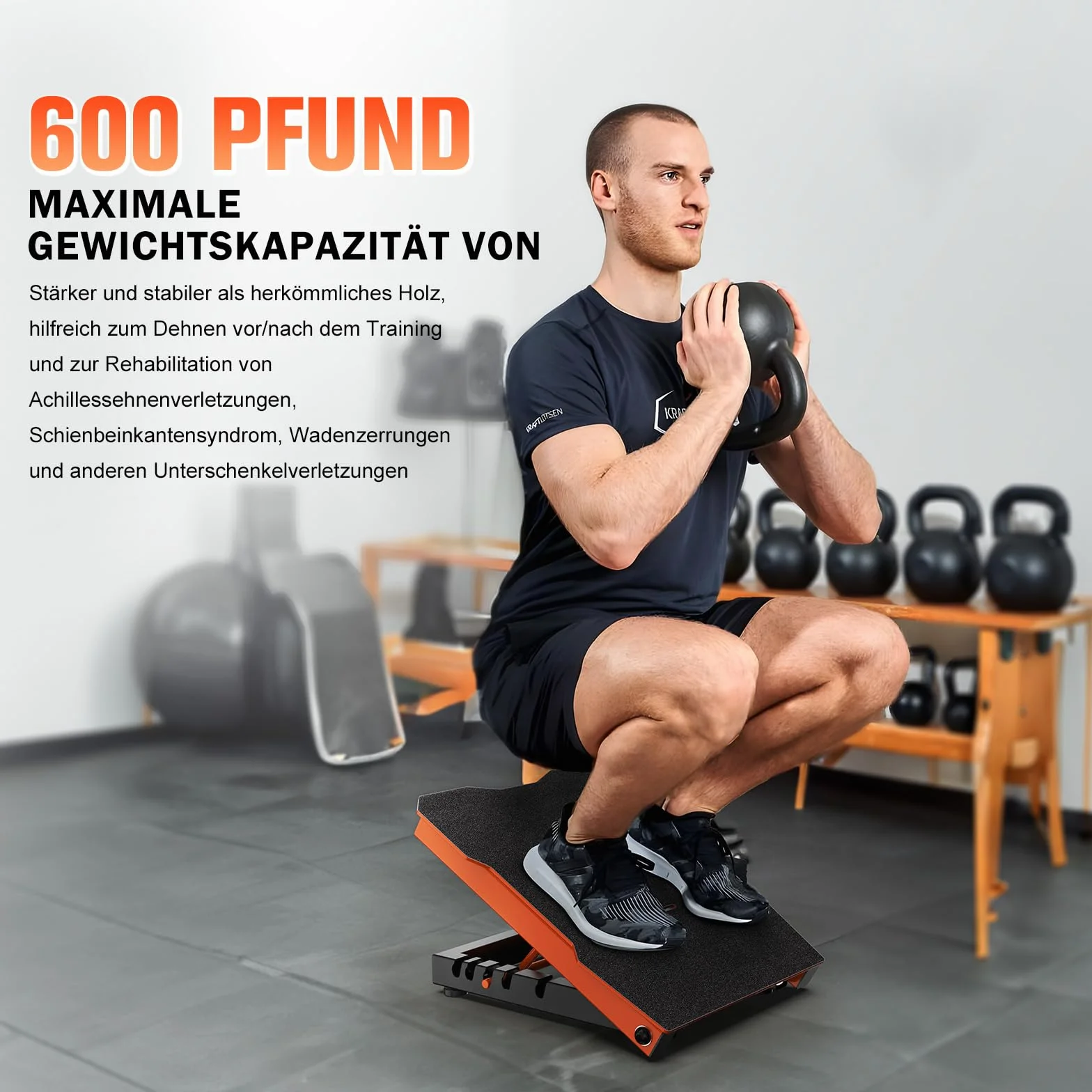 PYHIGH Stalowa ukośna deska do rozciągania łydek, 272 kg, nośność przysiadów, klin, 5 regulowanych nachyleń, deska balansowa do stóp, nóg, ścięgien podkolanowych, kostki, pięty, trening rozciągania do