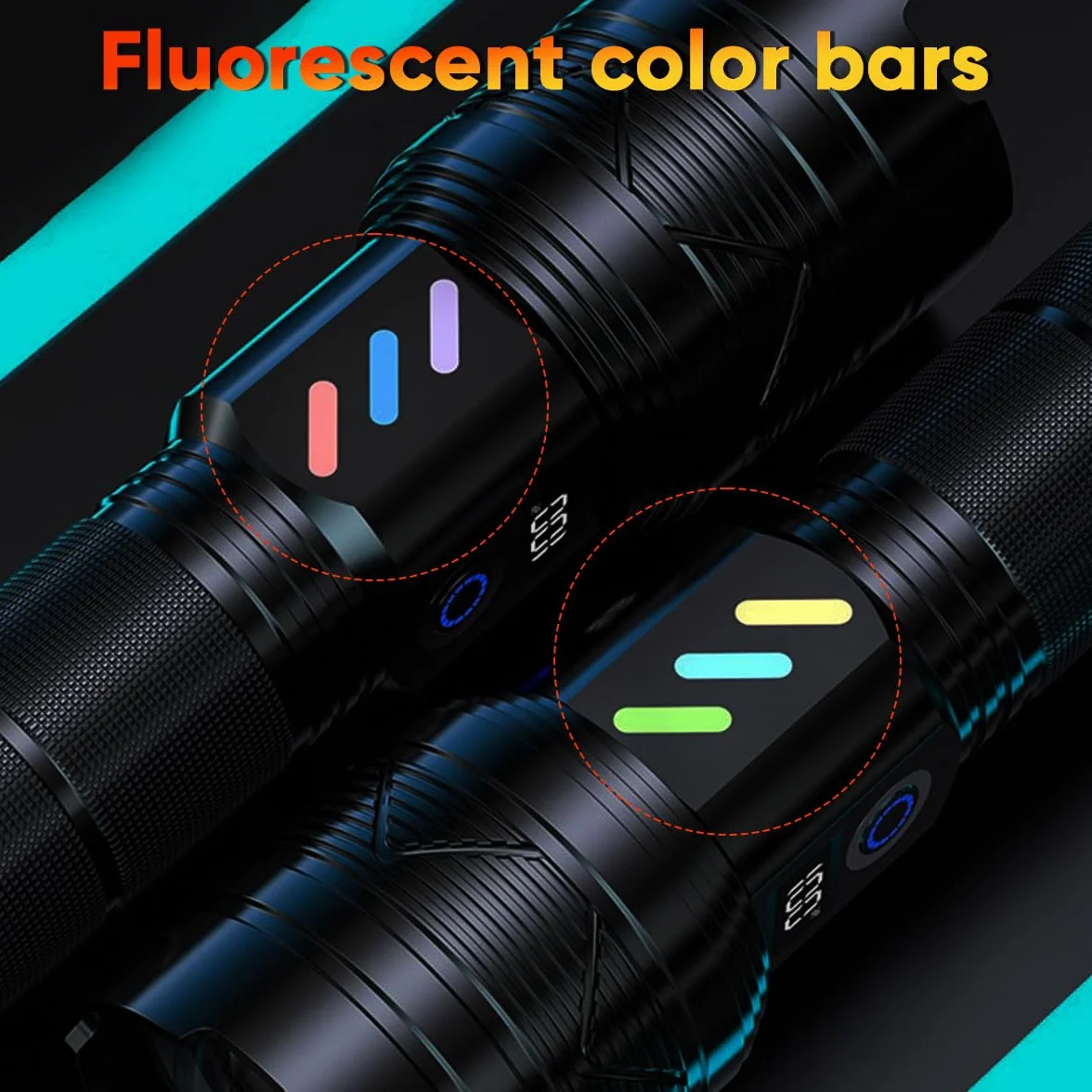 Latarka LED 30000 lumenów 5 trybów LCD regulowana ostrość wodoszczelna EDC Flashlight