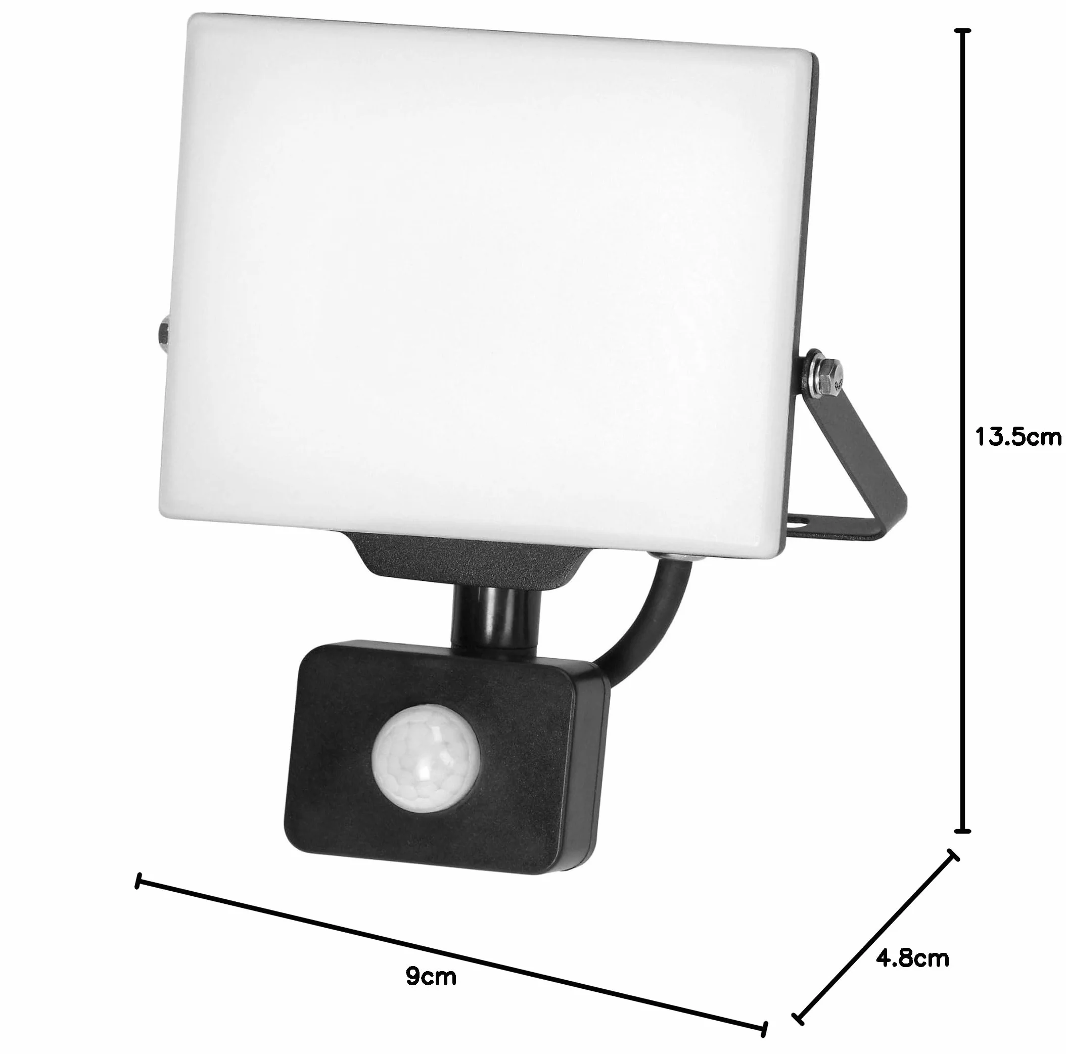 Naświetlacz LED z Czujnikiem Ruchu 4000K Aluminium Poliwęglan Lampa Ścienna LED IP44 30W 2400lm