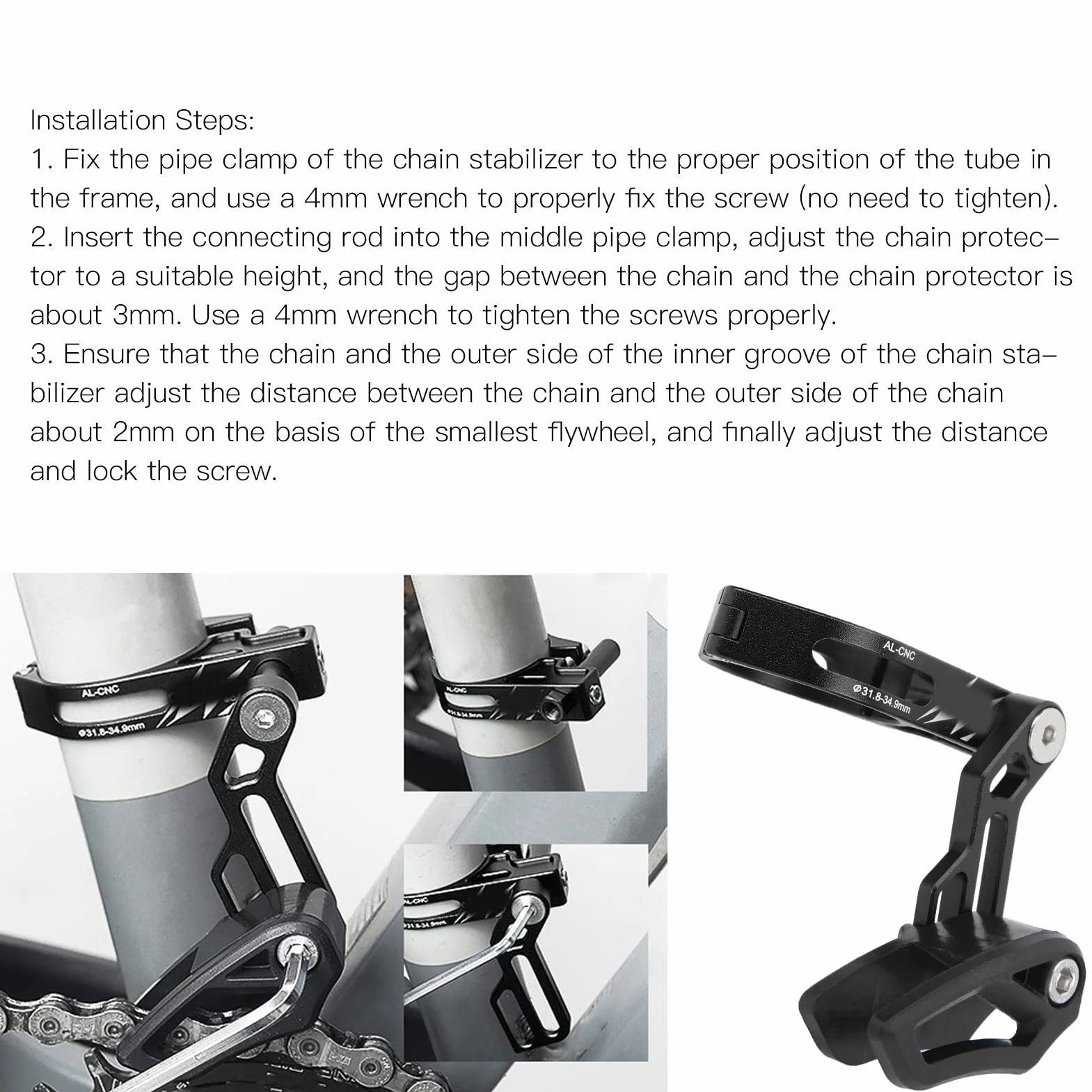 Prowadnica łańcucha Rowerowego, łańcuch Rowerowy ze Stopu Aluminium Drop Catcher Osłona Tarczy łańcuchowej Osłona Prowadnicy łańcucha Rowerowego