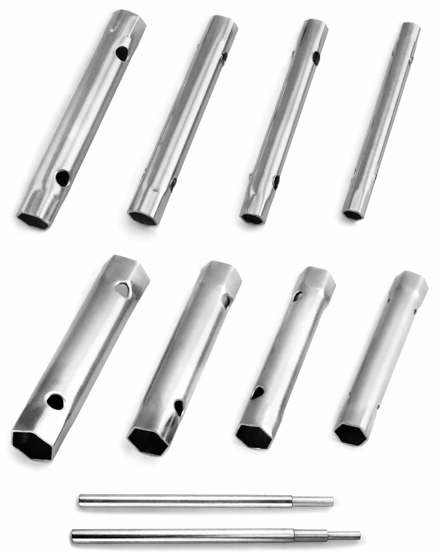 QWORK Zestaw nasadek do rur 10 szt. klucz nasadowy do świec zapłonowych 6 x 7-20 x 22 mm Metryczne