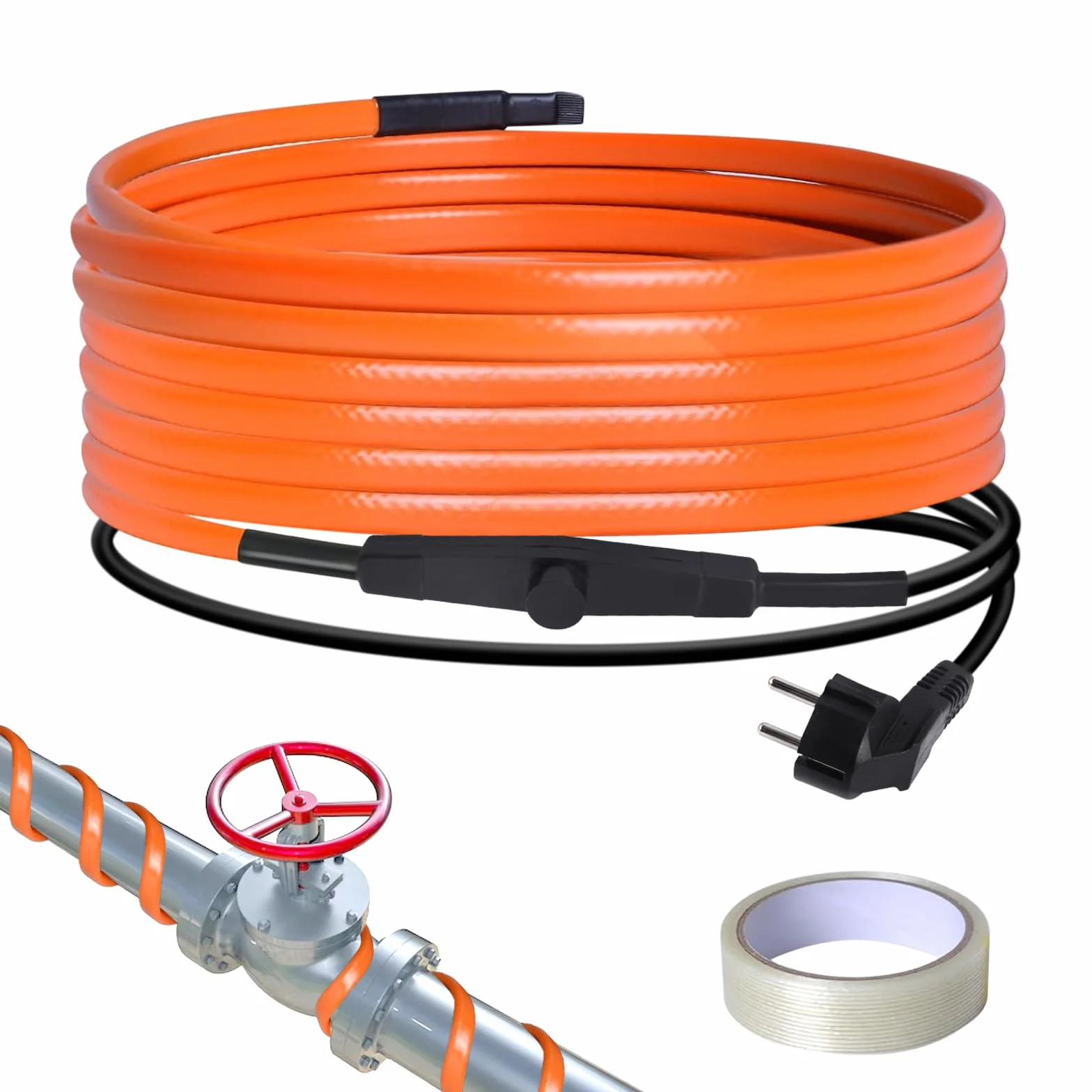 Samoregulujący kabel grzewczy 25 W/m 8 m 230 V IP65 do rynien i rur wodnych