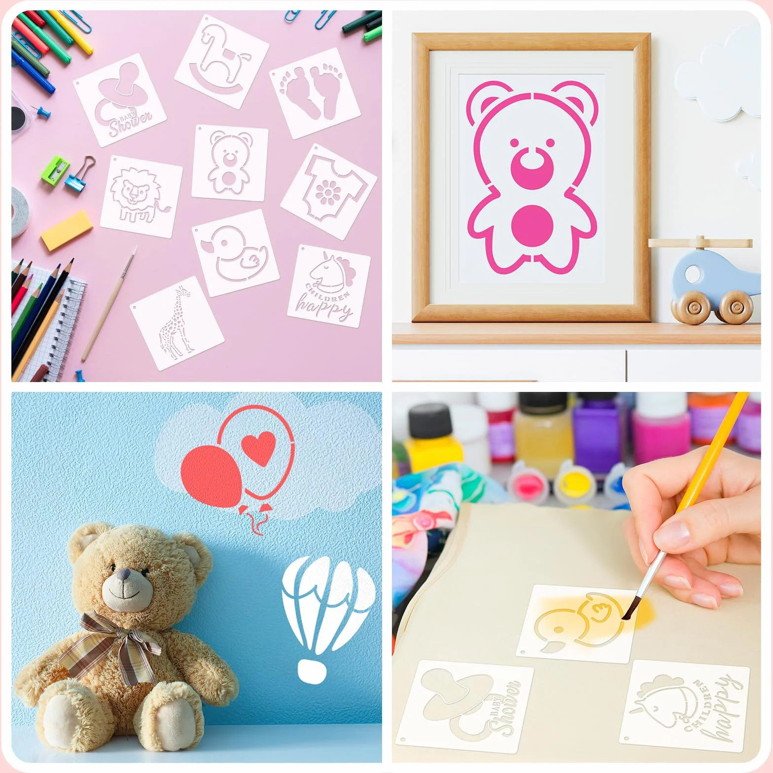 Szablony na baby shower motyw dziecka 25 szt zestaw do malowania tkanin wielokrotnego użytku rękodzieło