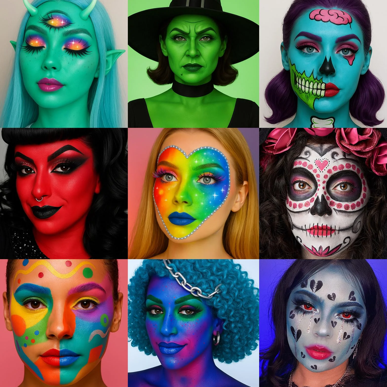UCANBE Athena Face Paint 20 kolorów do makijażu teatralnego, na Halloween, wysokie odwzorowanie kolorów, oleista farba do twarzy, do malowania brzucha, na karnawał, imprezę