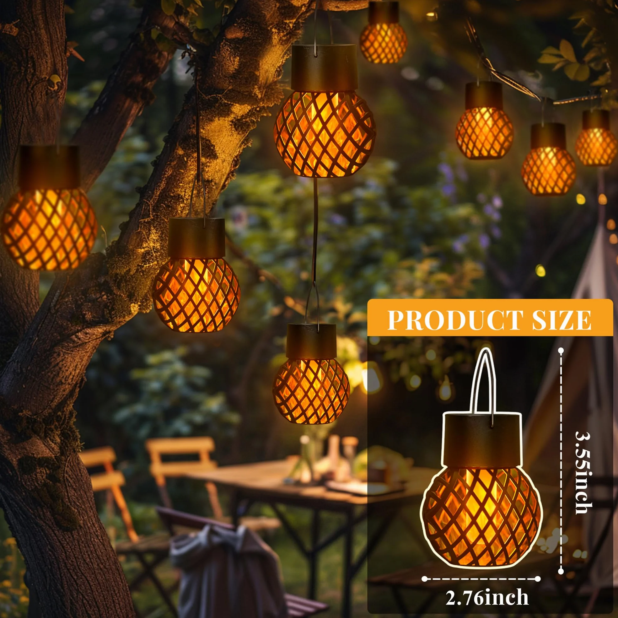 GIGALUMI Solarne lampy ogrodowe 8 sztuk migoczące płomienie wodoodporne