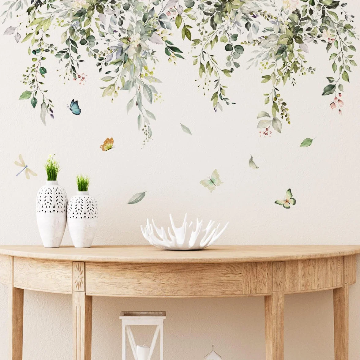 Naklejki ścienne zielone liście winorośl kwiat dekoracja do sypialni salonu