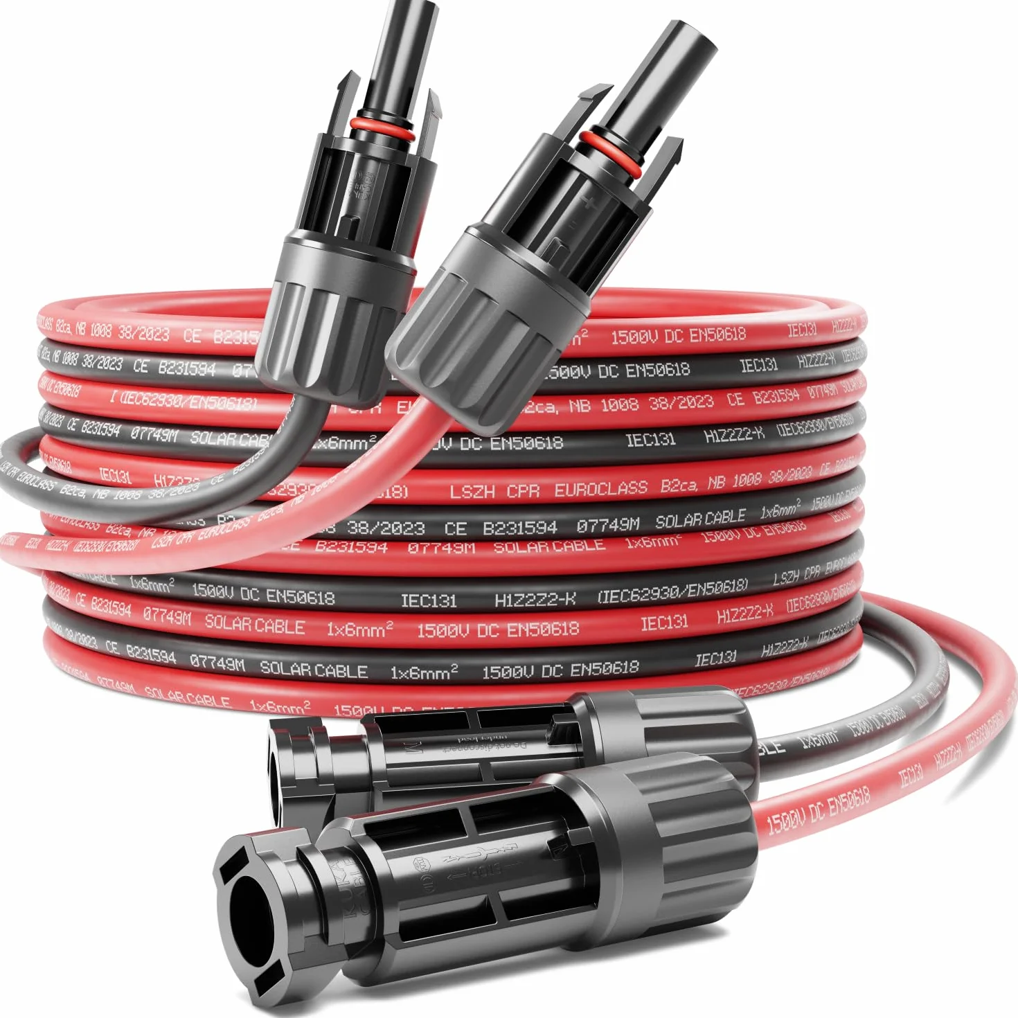 deleyCON 2m PV4 Kabel Solarny 6mm² 1kV AC 1.5kV DC Odporny na UV IP68