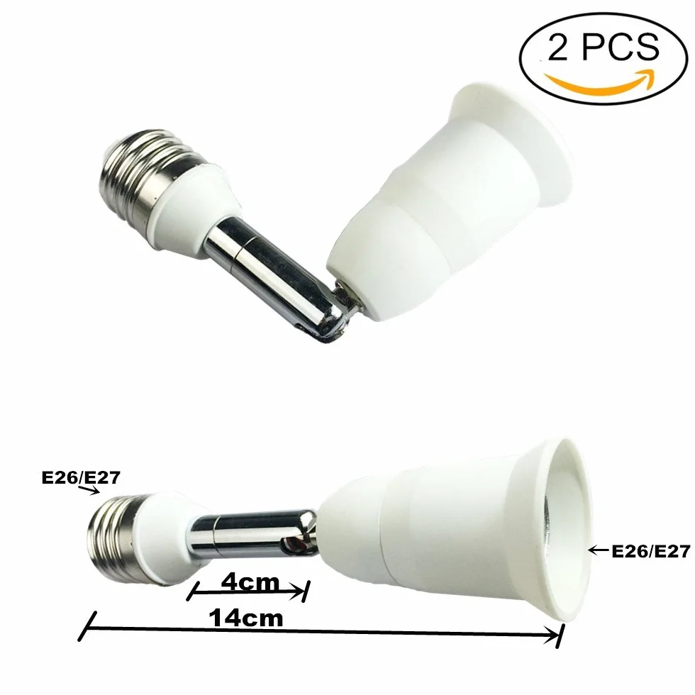 Białe przedłużki E27 14 cm Adapter do lamp LED