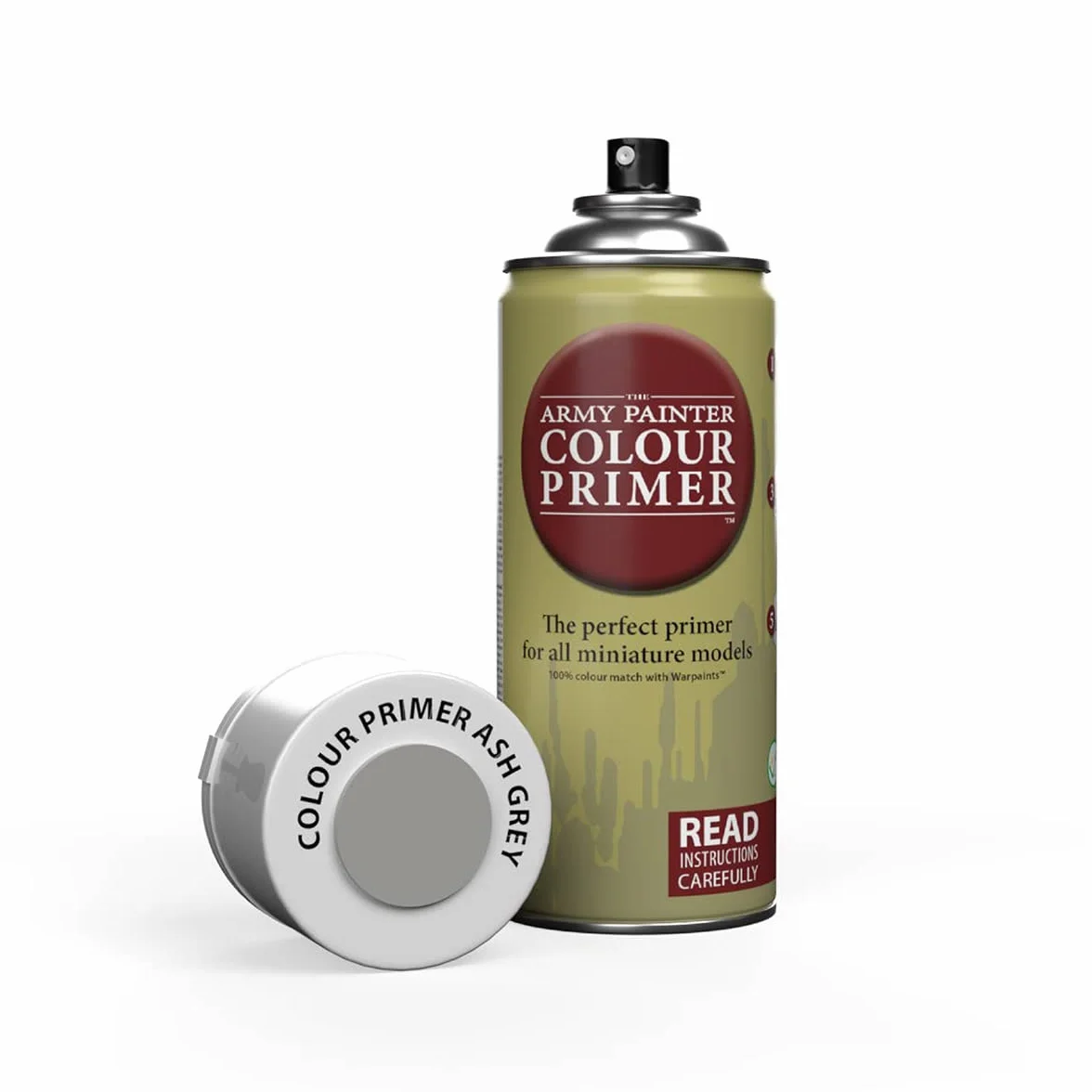 The Army Painter Color Primer Ash Grey 400 ml akrylowy podkład w sprayu, farba w sprayu do miniaturowego podkładu, odgrywania ról, gier planszowych i gier wojennych miniaturowych modelowania