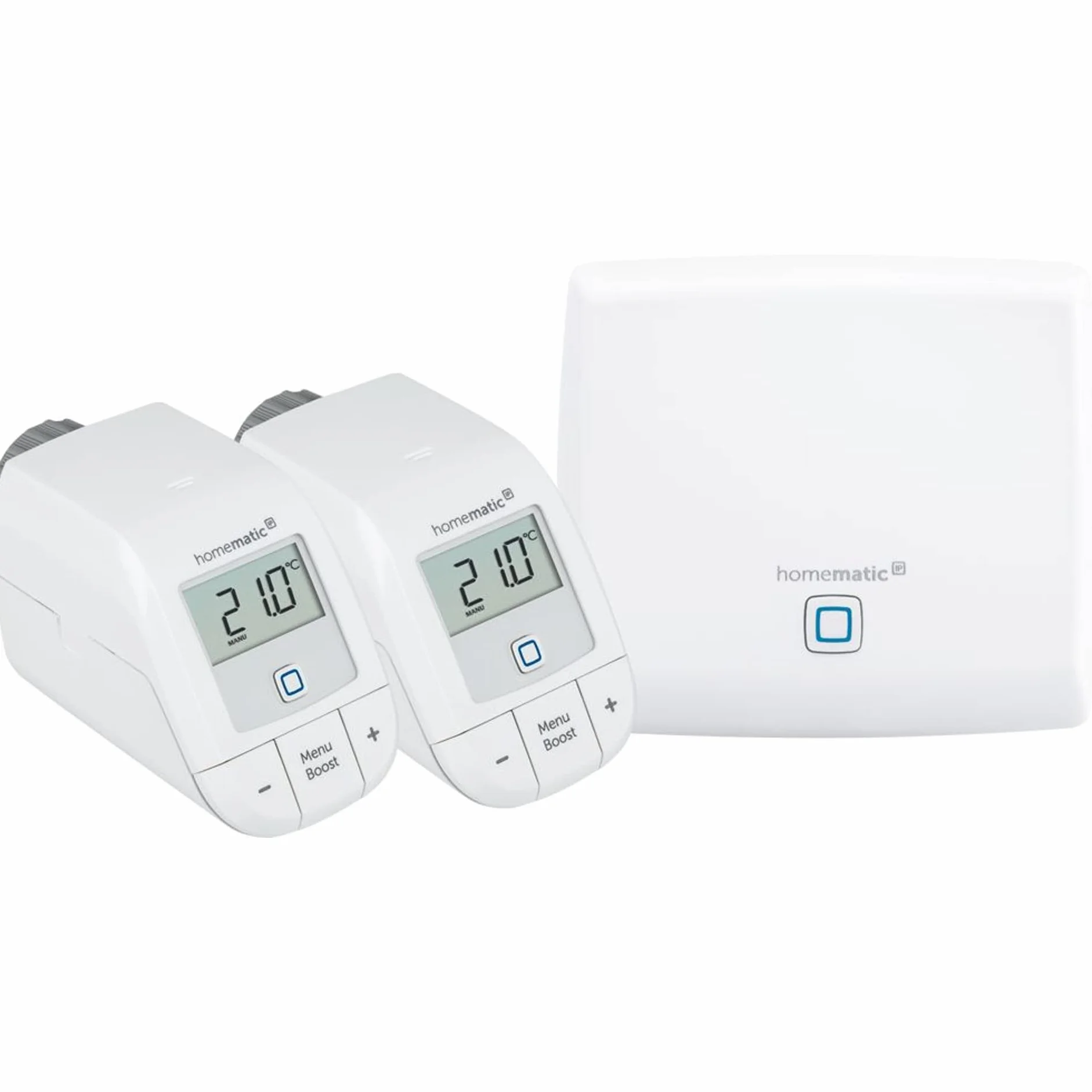 Homematic IP Smart Home 156537A0 zestaw startowy, cyfrowe sterowanie ogrzewaniem z aplikacją lub bez, Alexa, Google Assistant, łatwa instalacja, oszczędność energii, termostat, termostat grzewczy