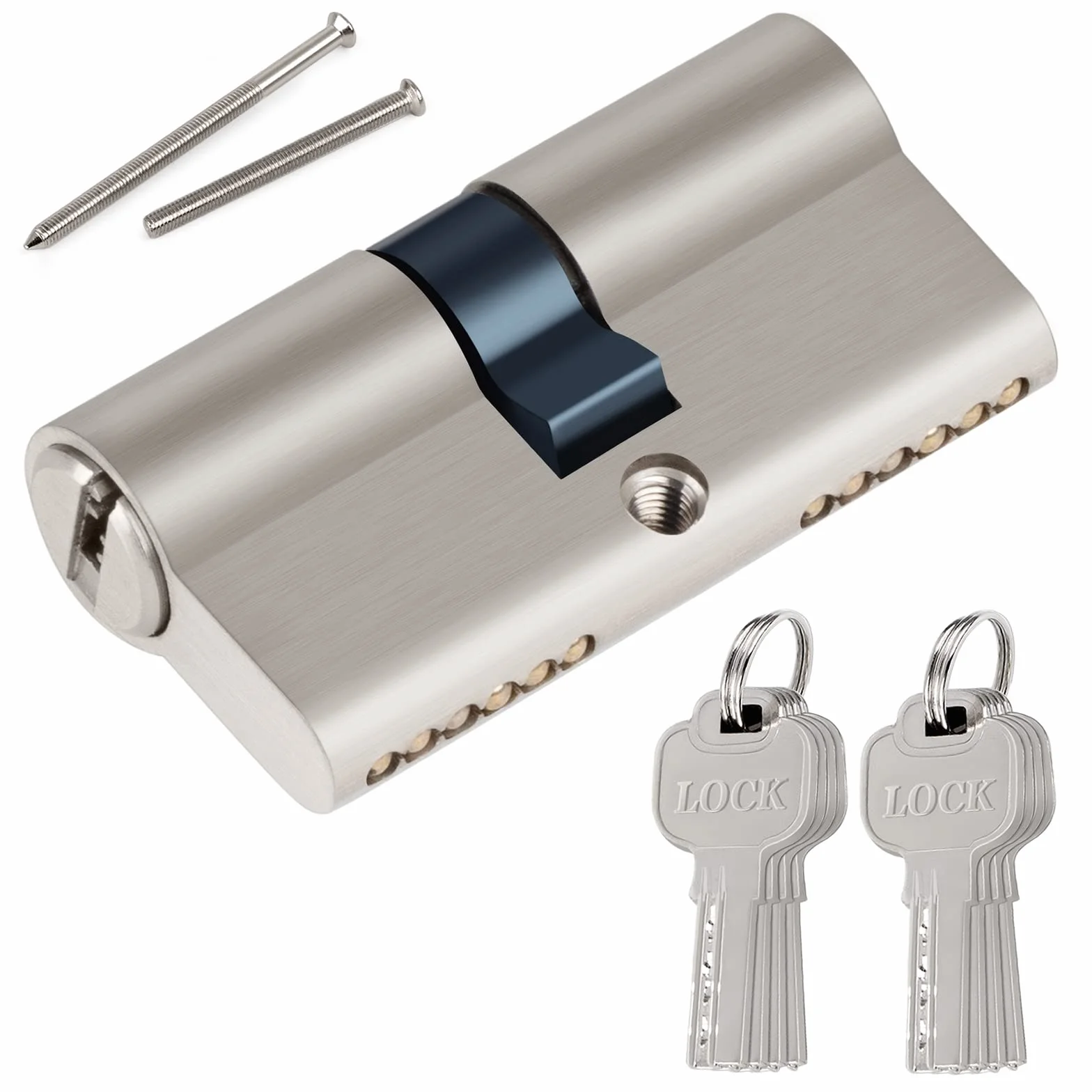 Hengsong Cylinder profilowy 30/30, cylinder zamykający z dużym zabezpieczeniem, metalowy, ze stopu cynku, z 8 kluczami