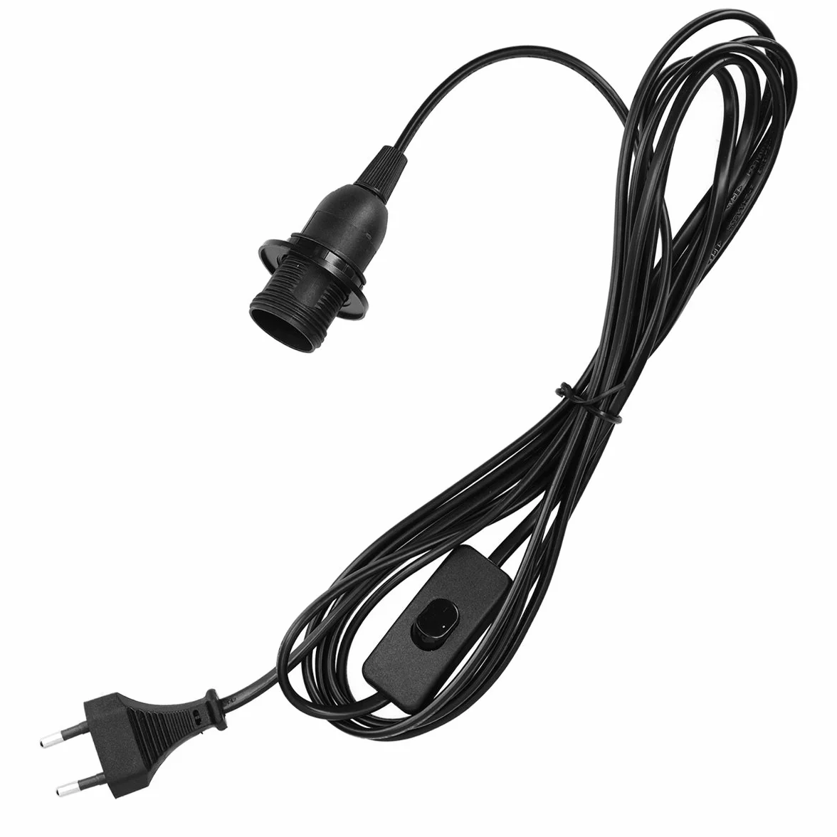 Kwmobile Oprawa lampa E14 z przełącznikiem czarna przewód 3,5 m pierścień śrubowy zawieszenie