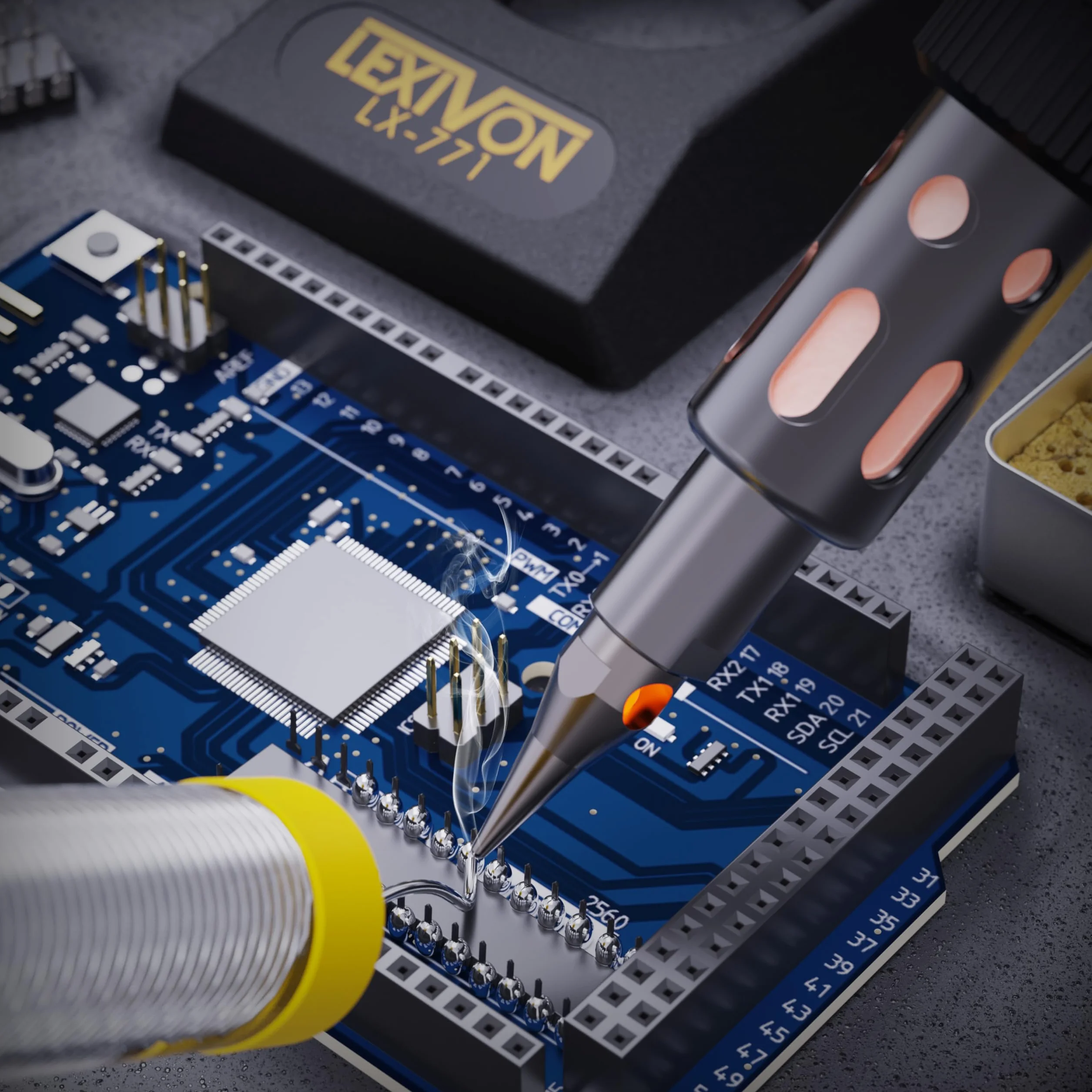LEXIVON Butan Torch Zestaw wielofunkcyjny Stacja lutownicza Premium z samozapłonem regulowanym płomieniem 125 W LX-771