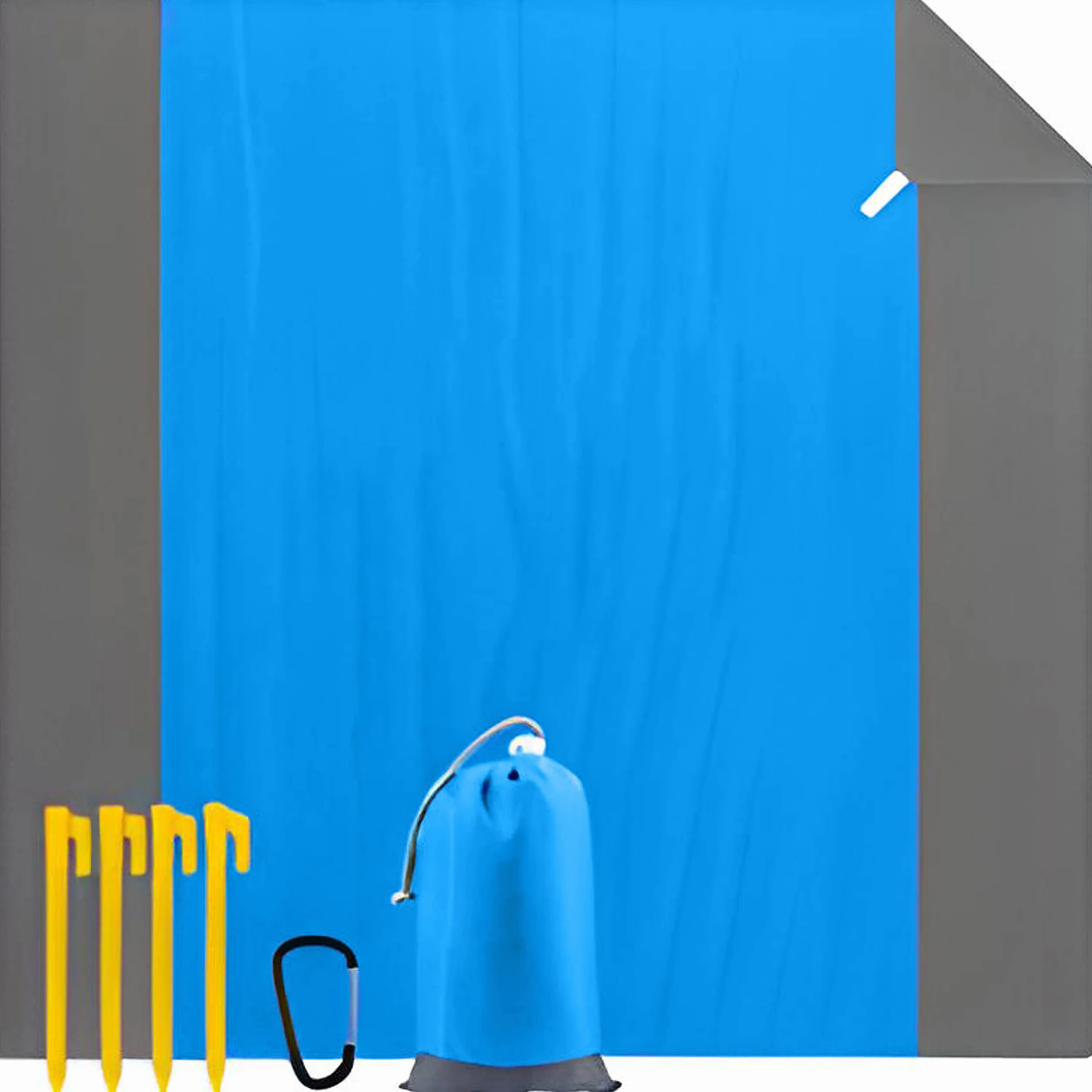 Retoo Koc plażowy, odporny na piasek, wodoszczelny koc piknikowy 210 x 200 cm, do podróży, na kemping, urlop na plaży, odporny na piasek, przenośny koc na plażę, ultralekki, kompaktowy,