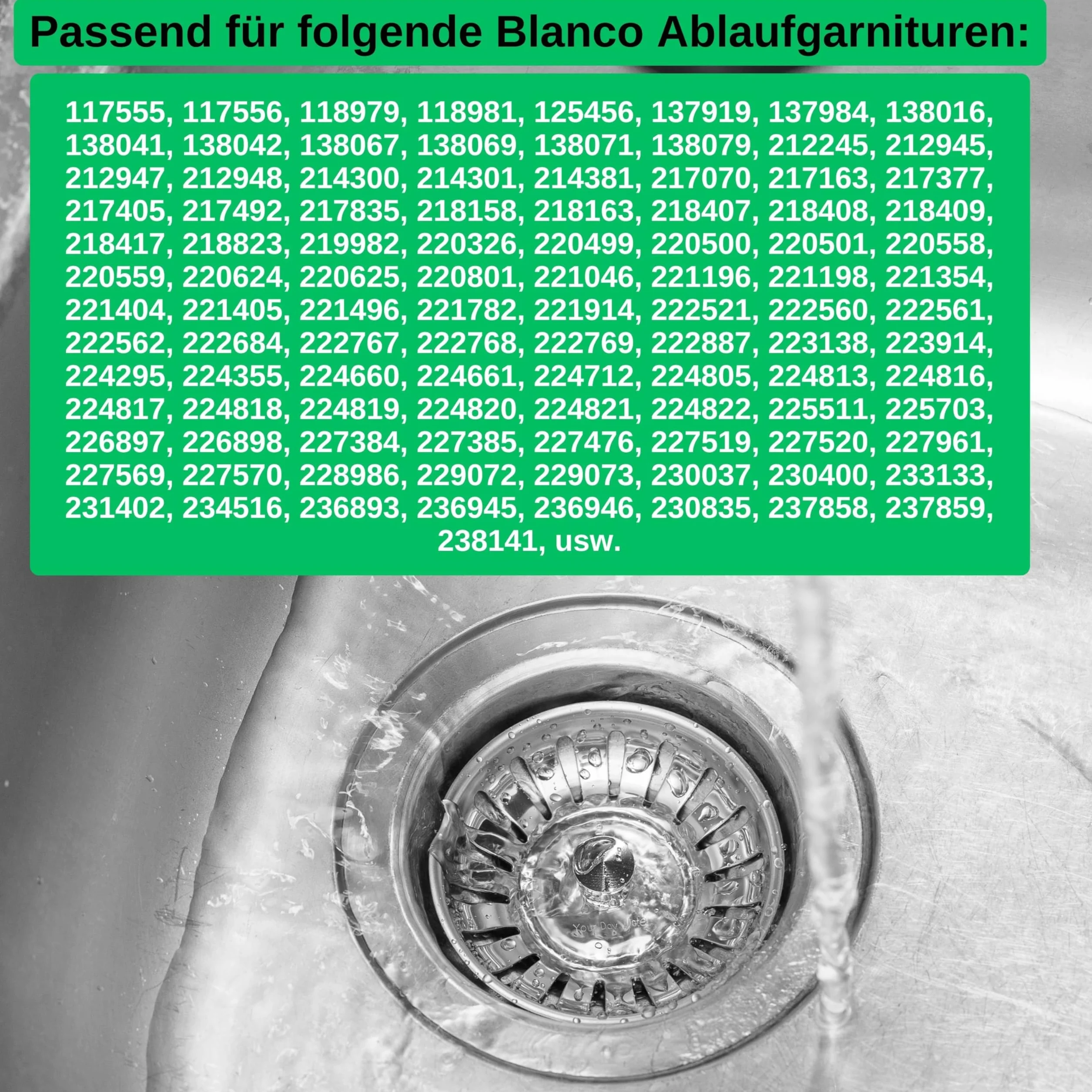 Koszyk sitka do zlewu kuchennego Ø 79 mm zamiennik 119146 Blanco 3,5" 18-szczelinowy króciec mimośrodowy 52-97 mm trzpień Ø 8 mm