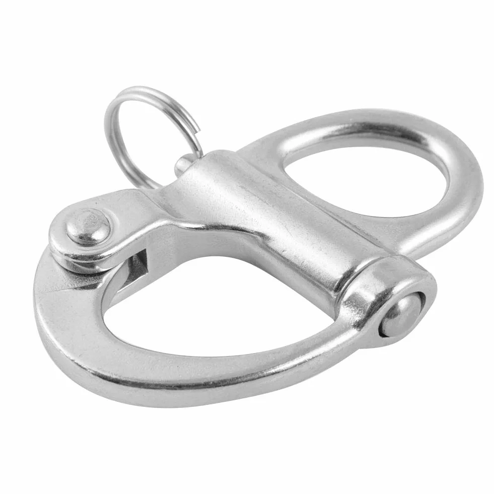 Quick Release Clasp, Marine Boat Rigging Stainless Steel Fixed Snap Shackle Quick Release With Round Ring, Boat Shackle Rigging Snap