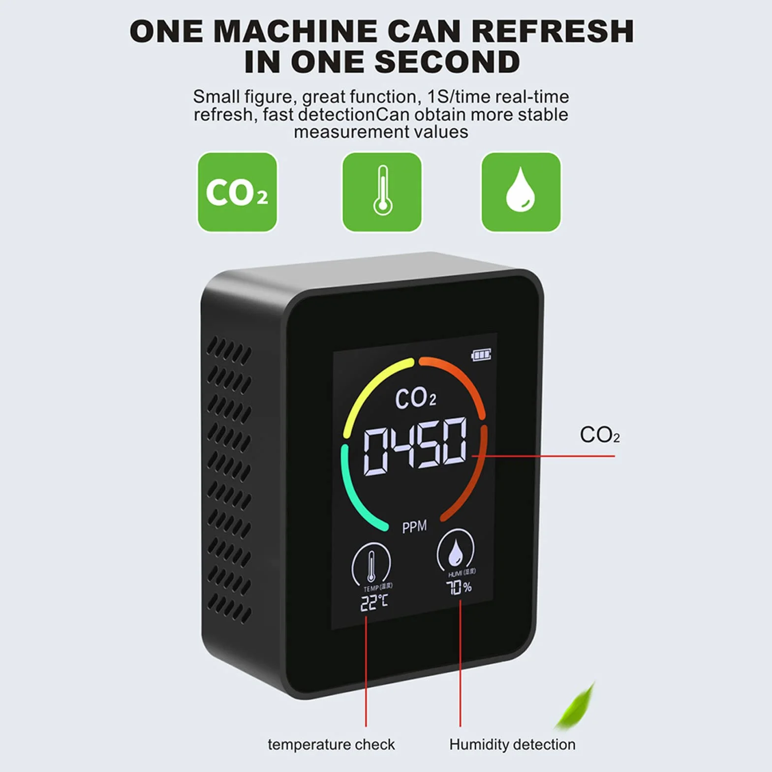 Detektor jakości powietrza 3 w 1 CO2 monitor temperatury i wilgotności TVOC USB