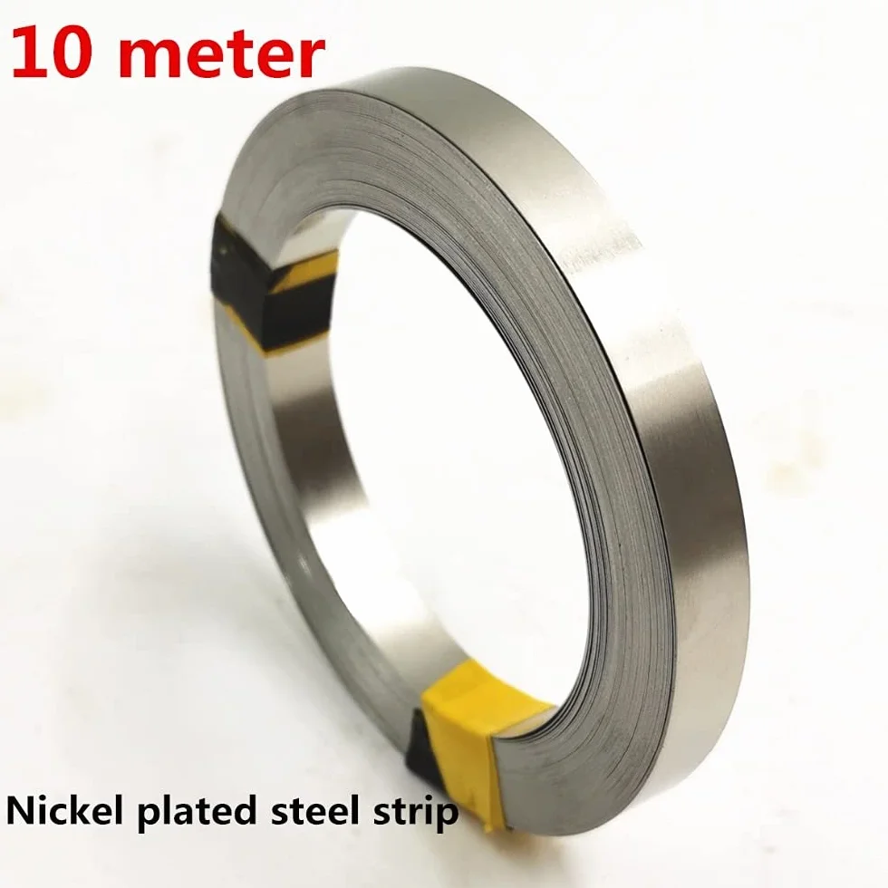Niklowany stalowy pasek 0,1 mm x 5 mm 10 m do zgrzewania punktowego baterii